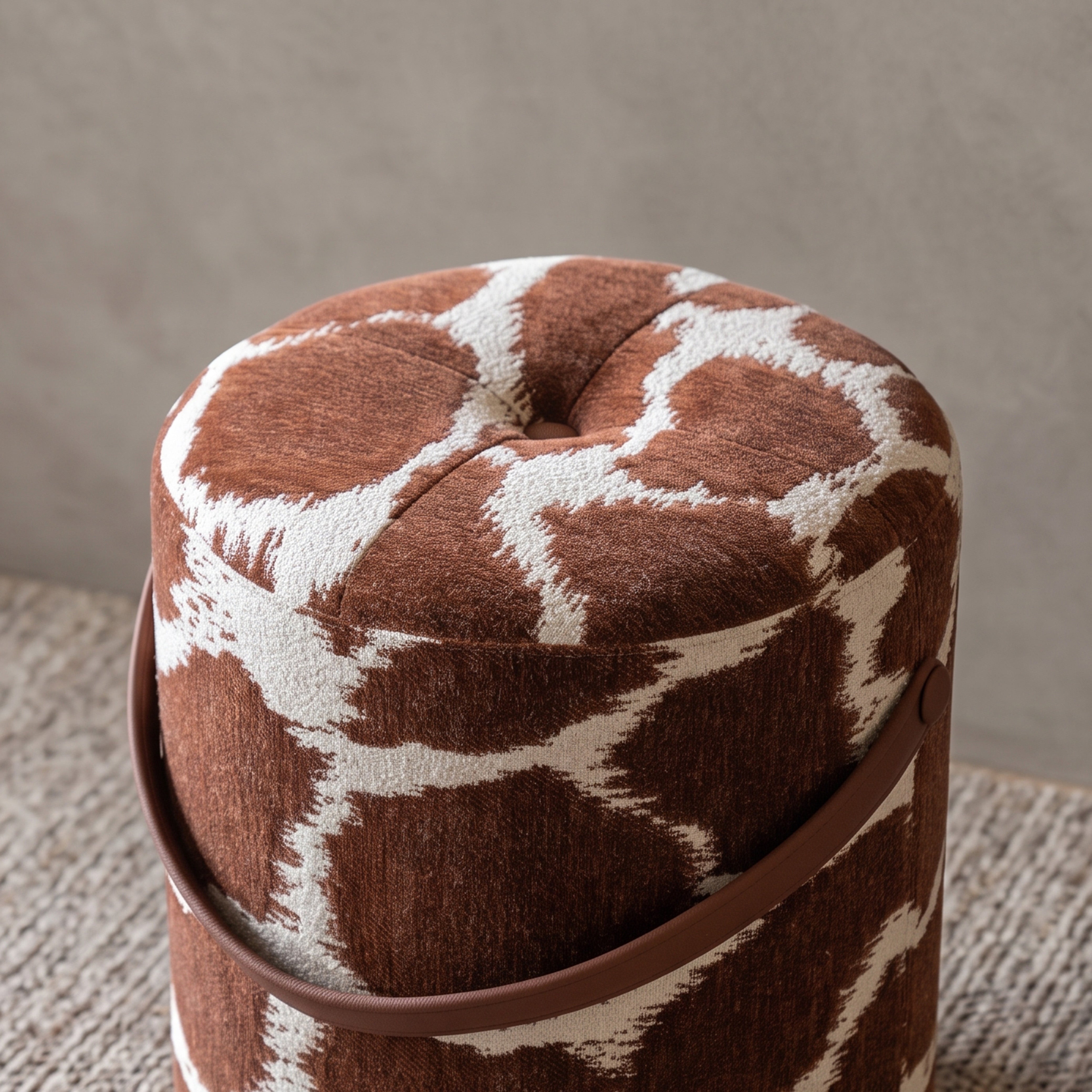 Zavia Designer Pouf with Handle