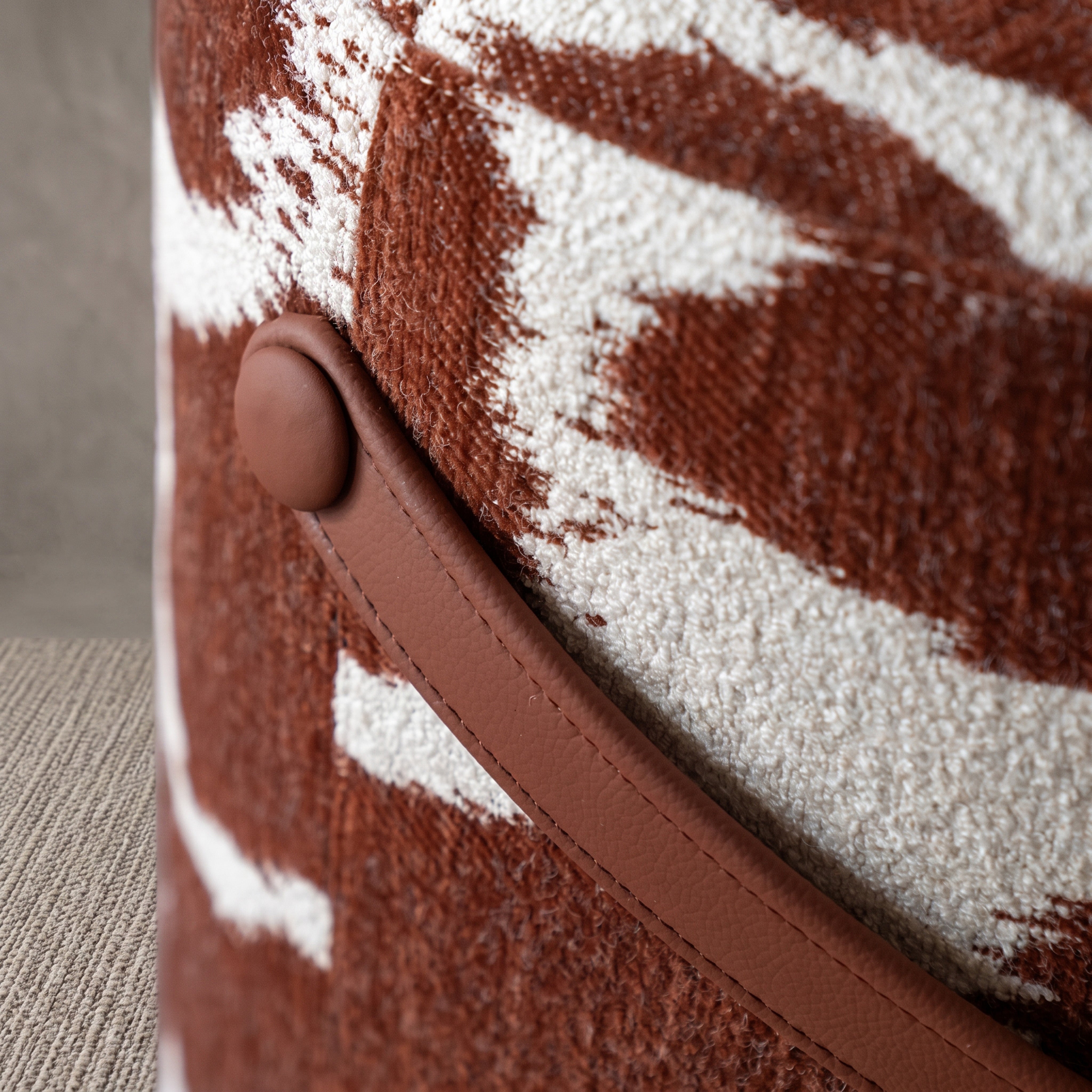 Zavia Designer Pouf with Handle