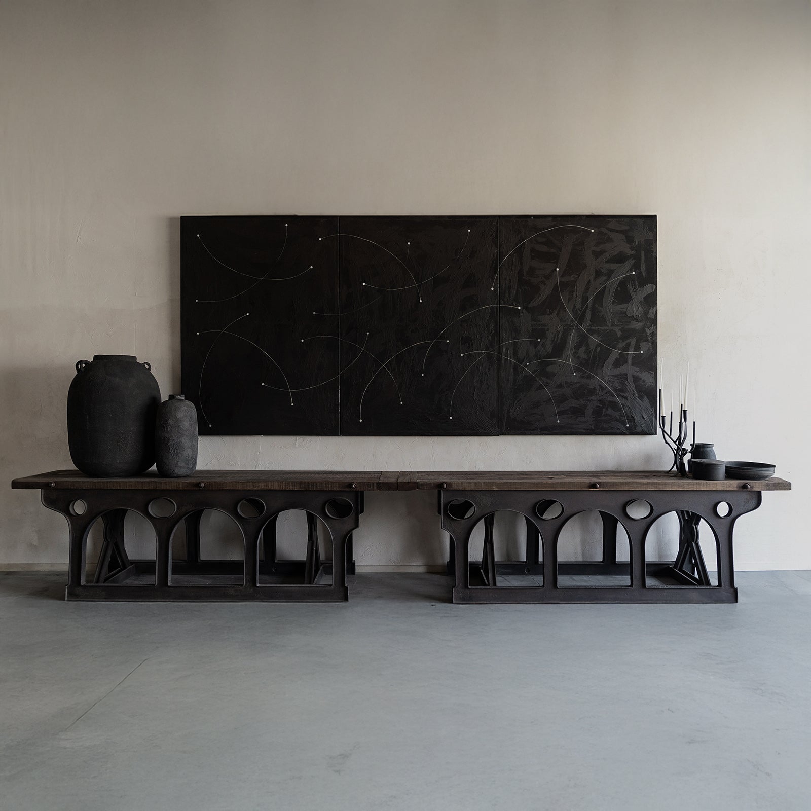 طاولة كونسول وطاولة تزيين من خشب الدردار من ريون 