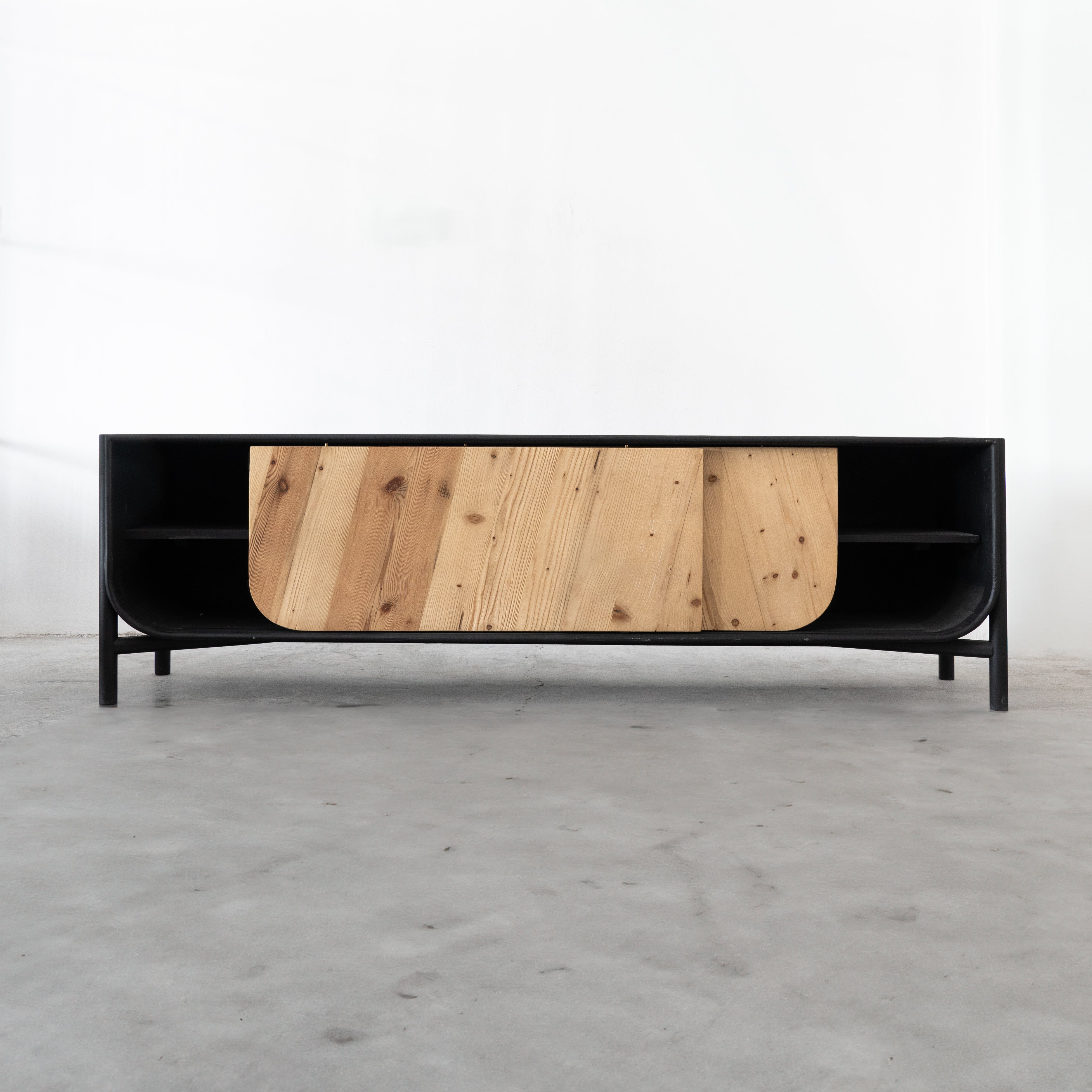Retro Black TV Unit  - WS Living - UAE - TV Units Wood and steel Furnitures - Dubai