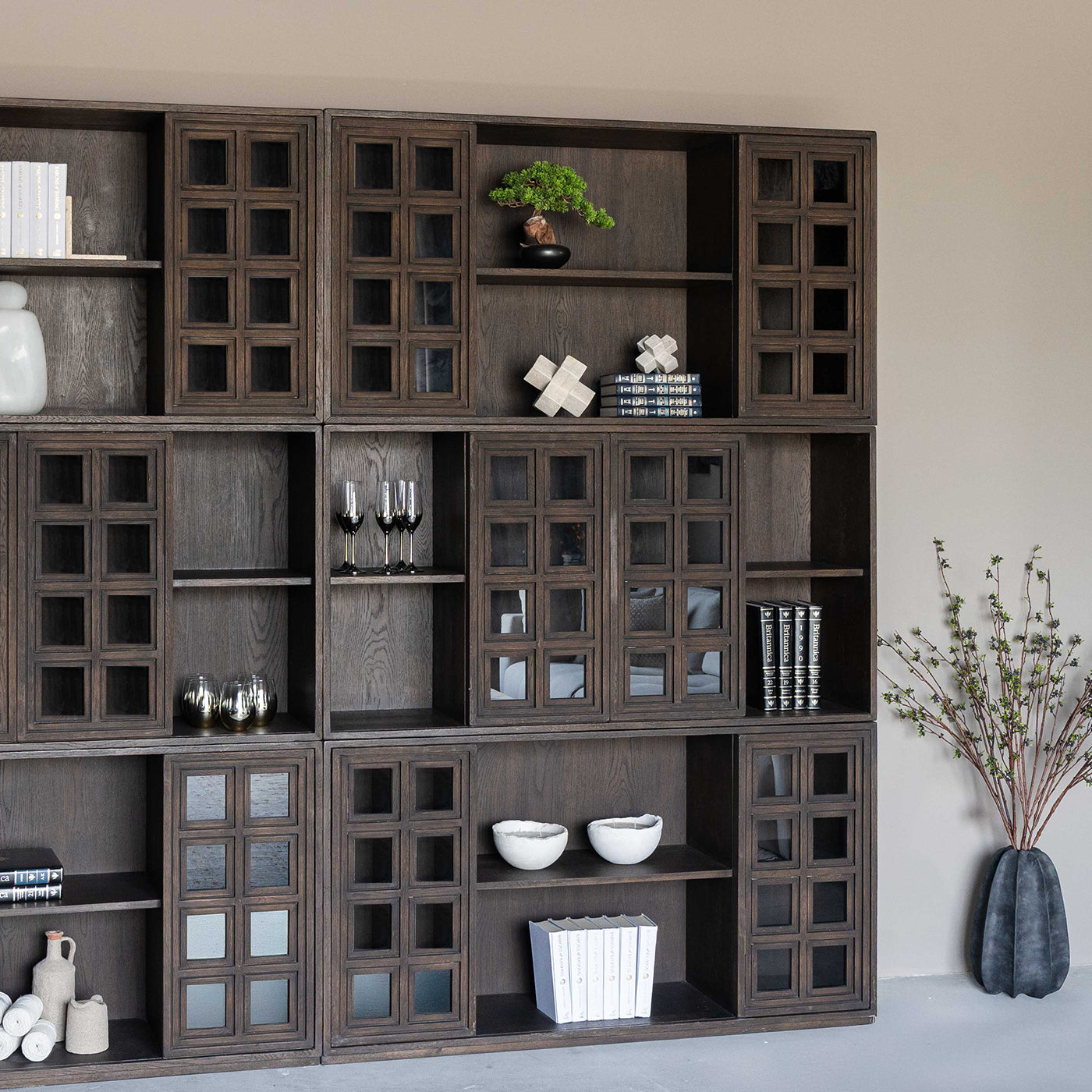 Rocco Japanese Style Wabi-Sabi Bookshelf & Large Shelving Unit