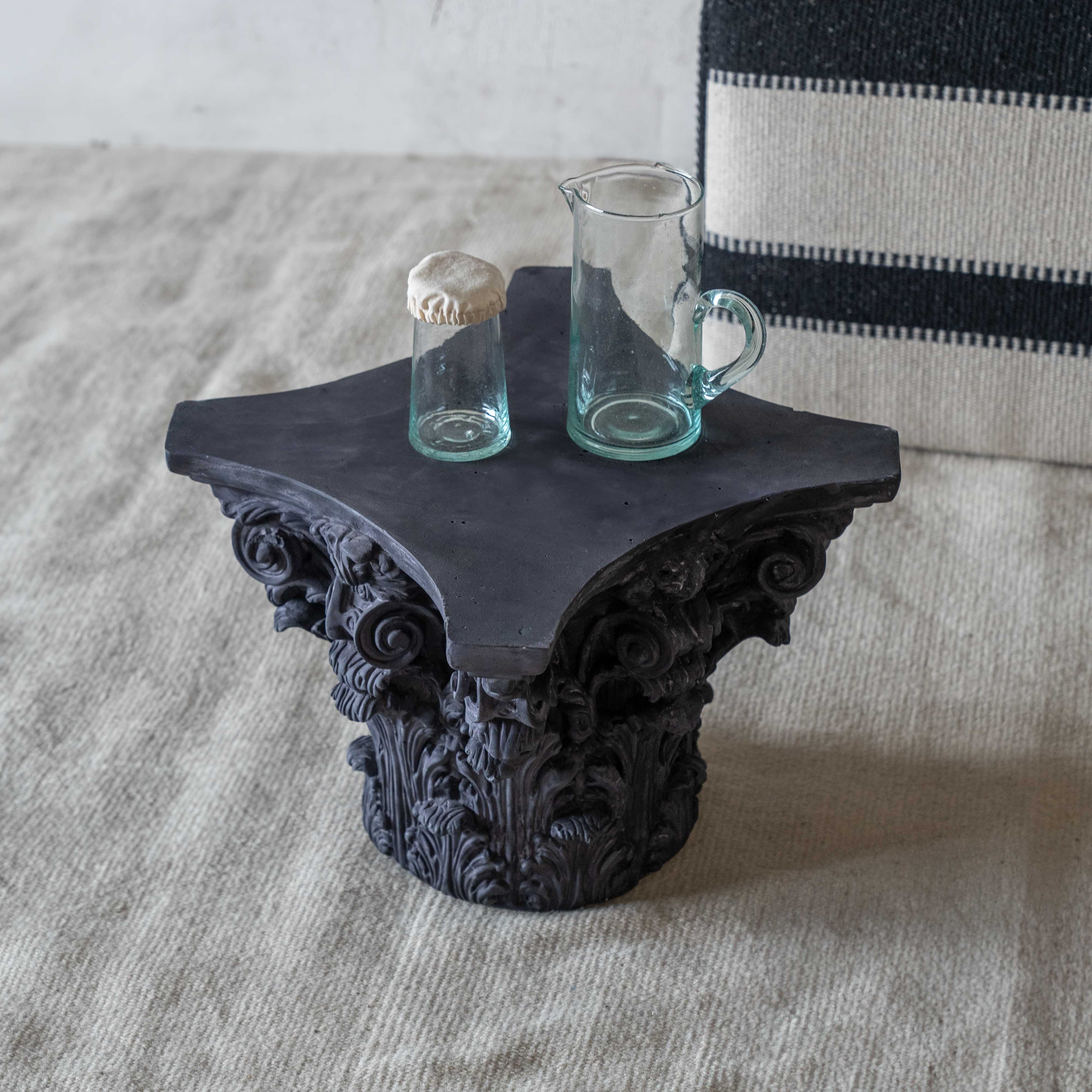 Roman Crown Handcrafted Vintage Side Table - Side Table - WS Living - UAE Modern Home Furniture Stores in Dubai