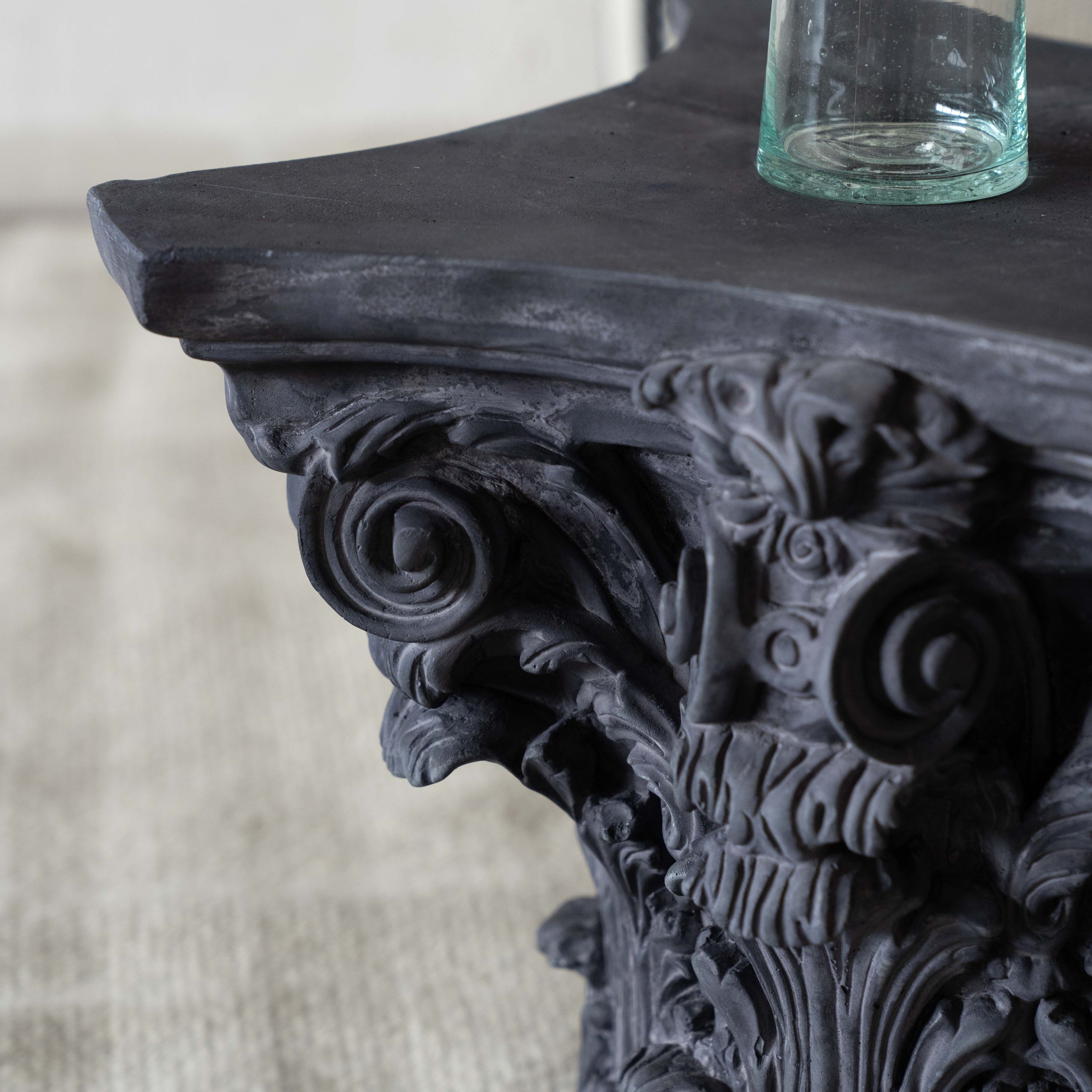 Roman Crown Handcrafted Vintage Side Table