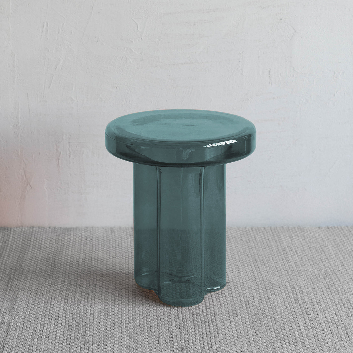 Lunaria Green Modern Glass Side Table
