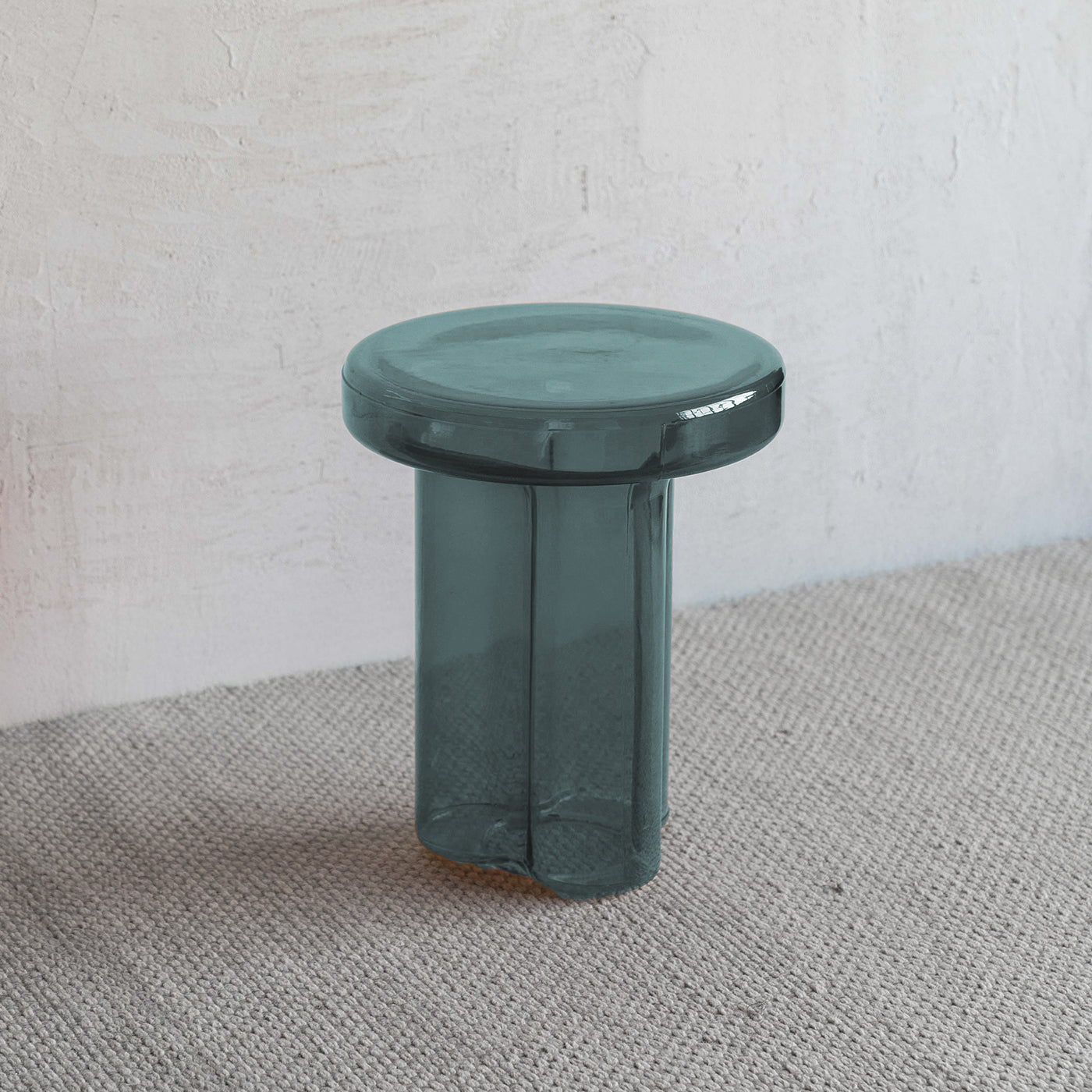 Lunaria Green Modern Glass Side Table