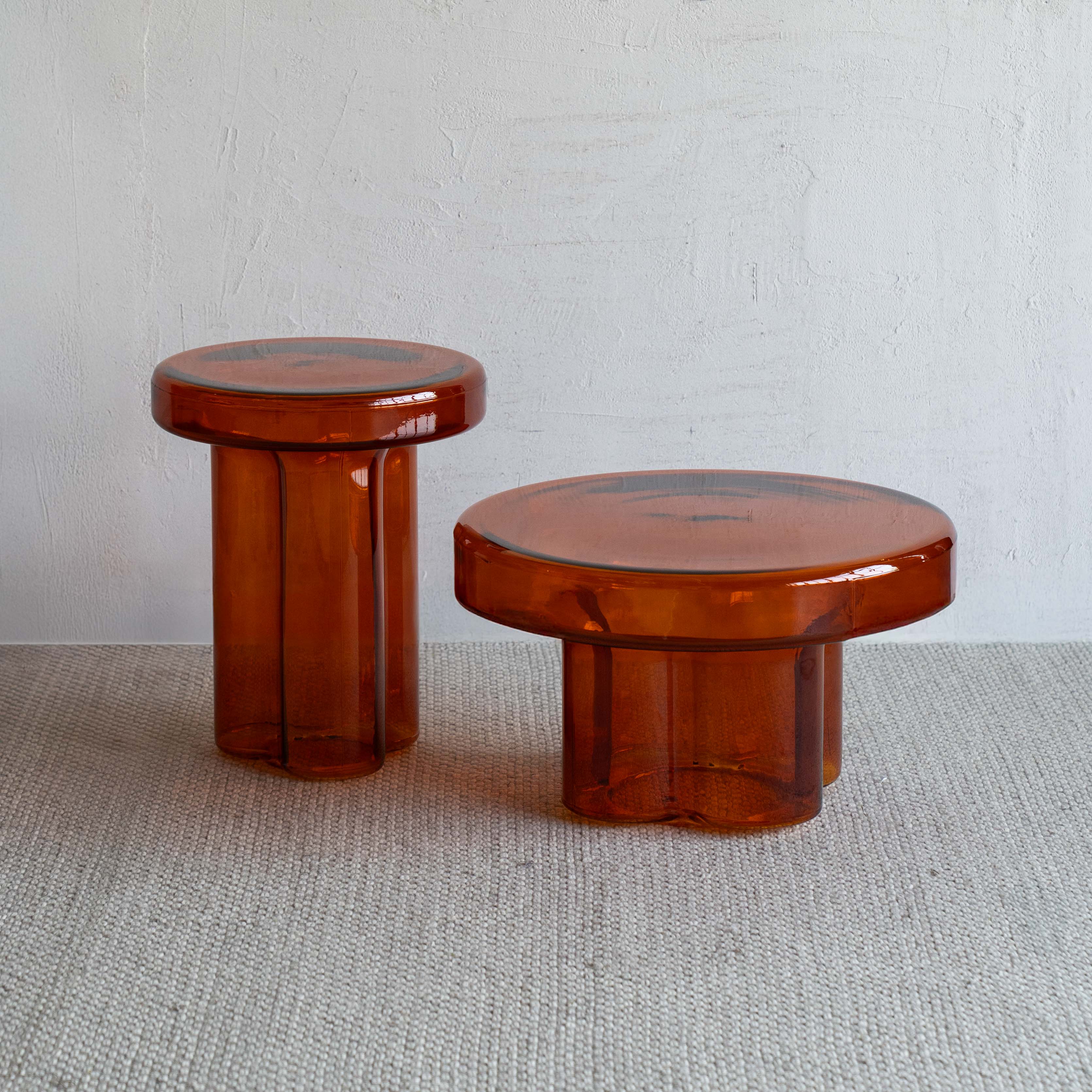 Lunaria Amber Modern Glass Coffee Table