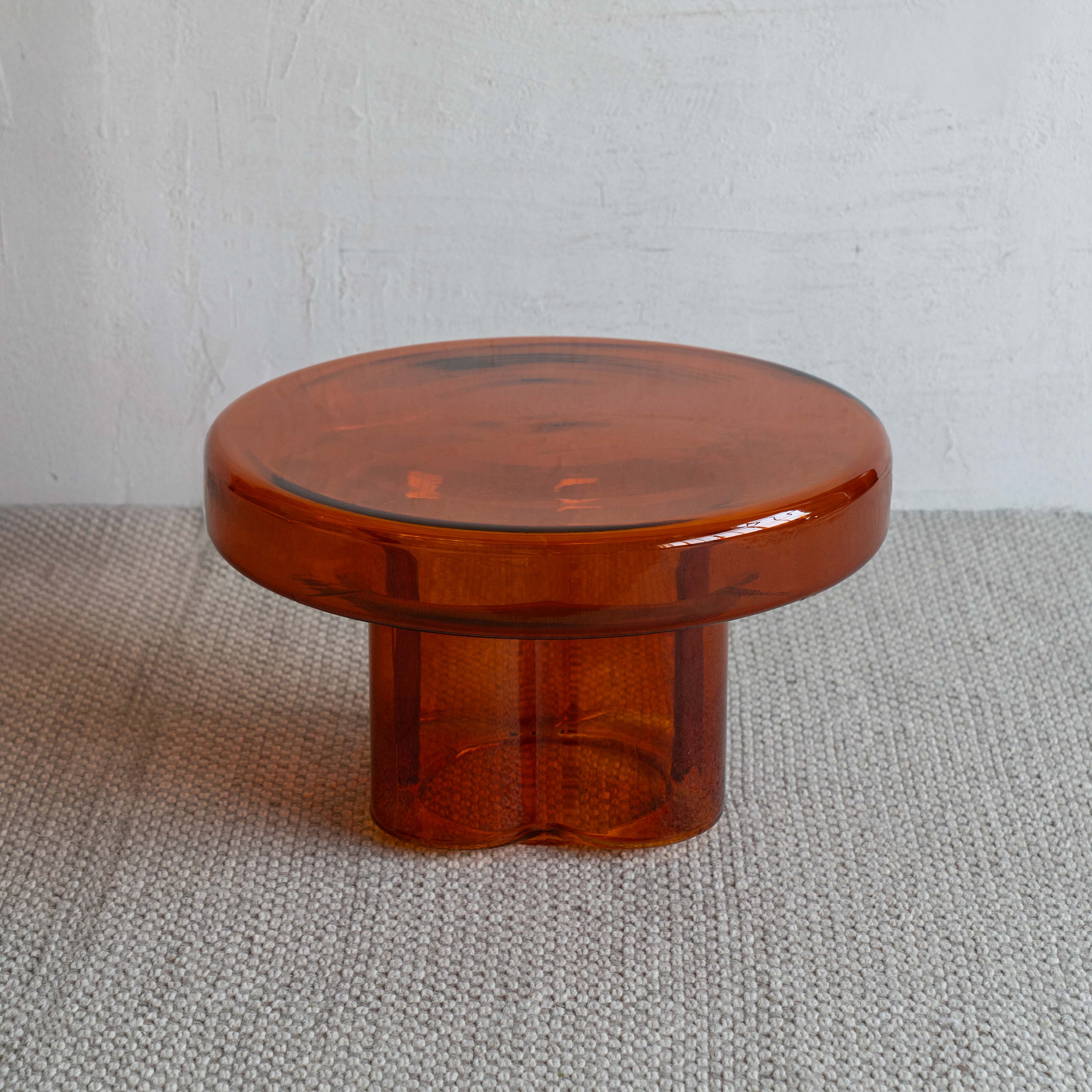 Lunaria Amber Modern Glass Coffee Table