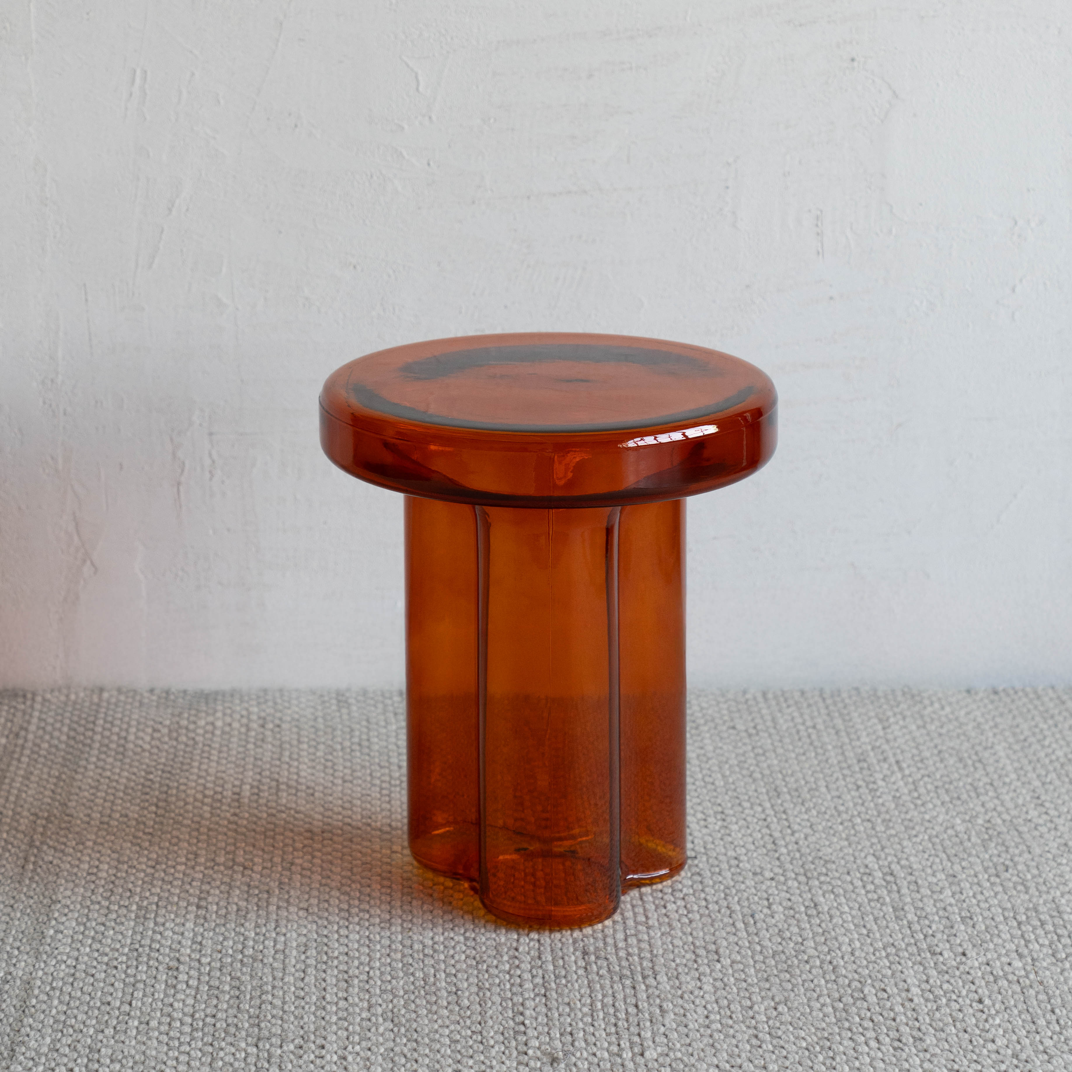 Lunaria Amber Modern Glass Side Table