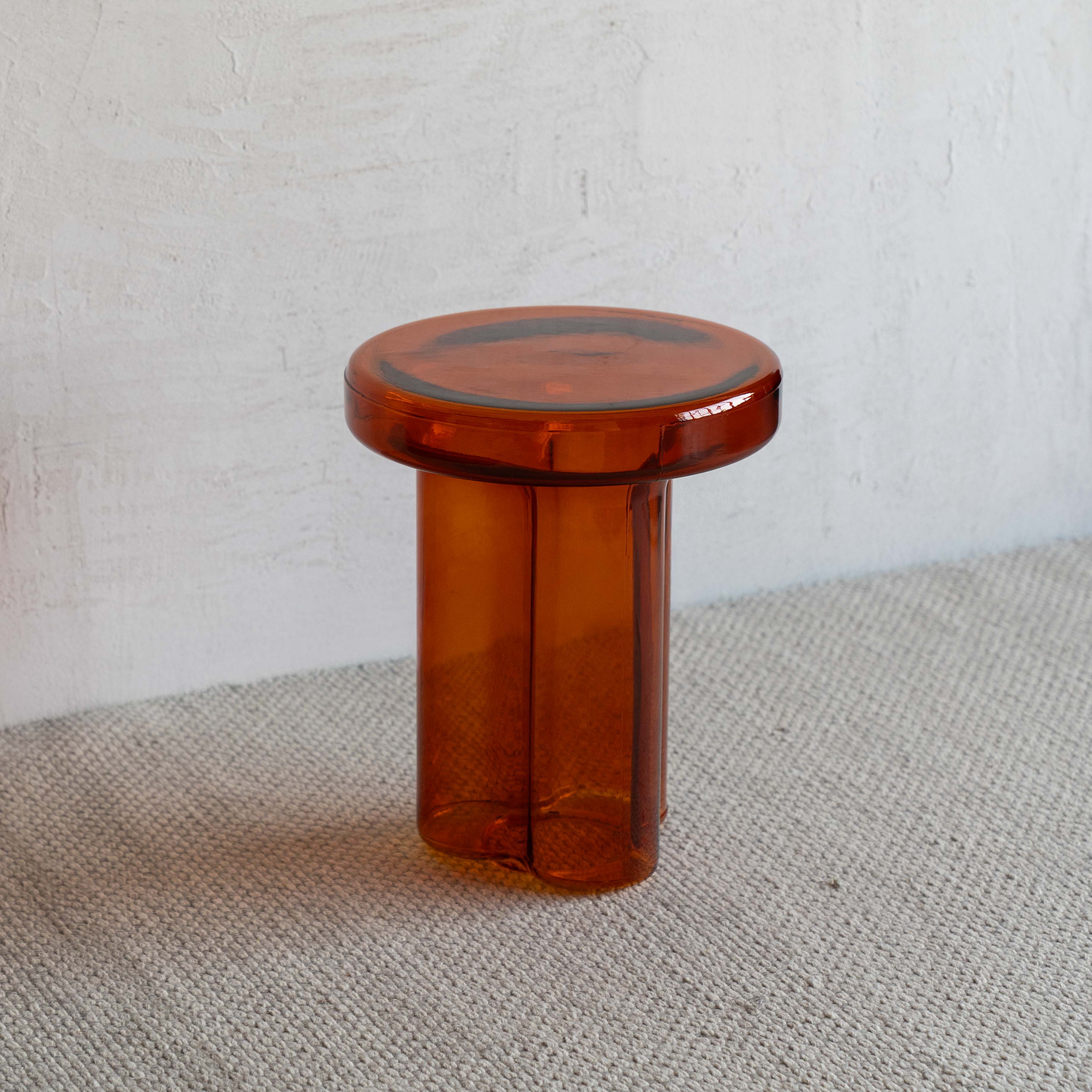 Lunaria Amber Modern Glass Side Table