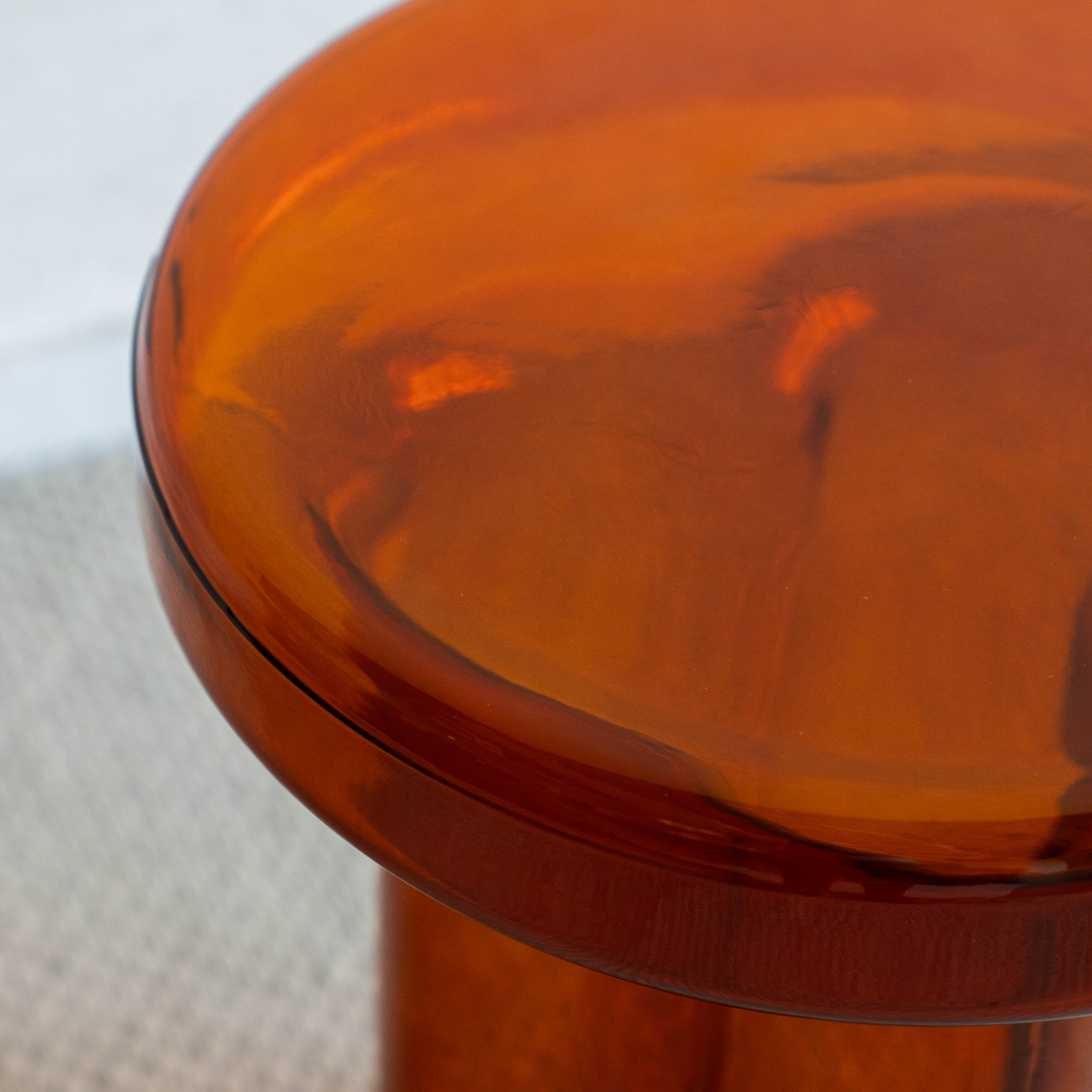 Lunaria Amber Modern Glass Side Table