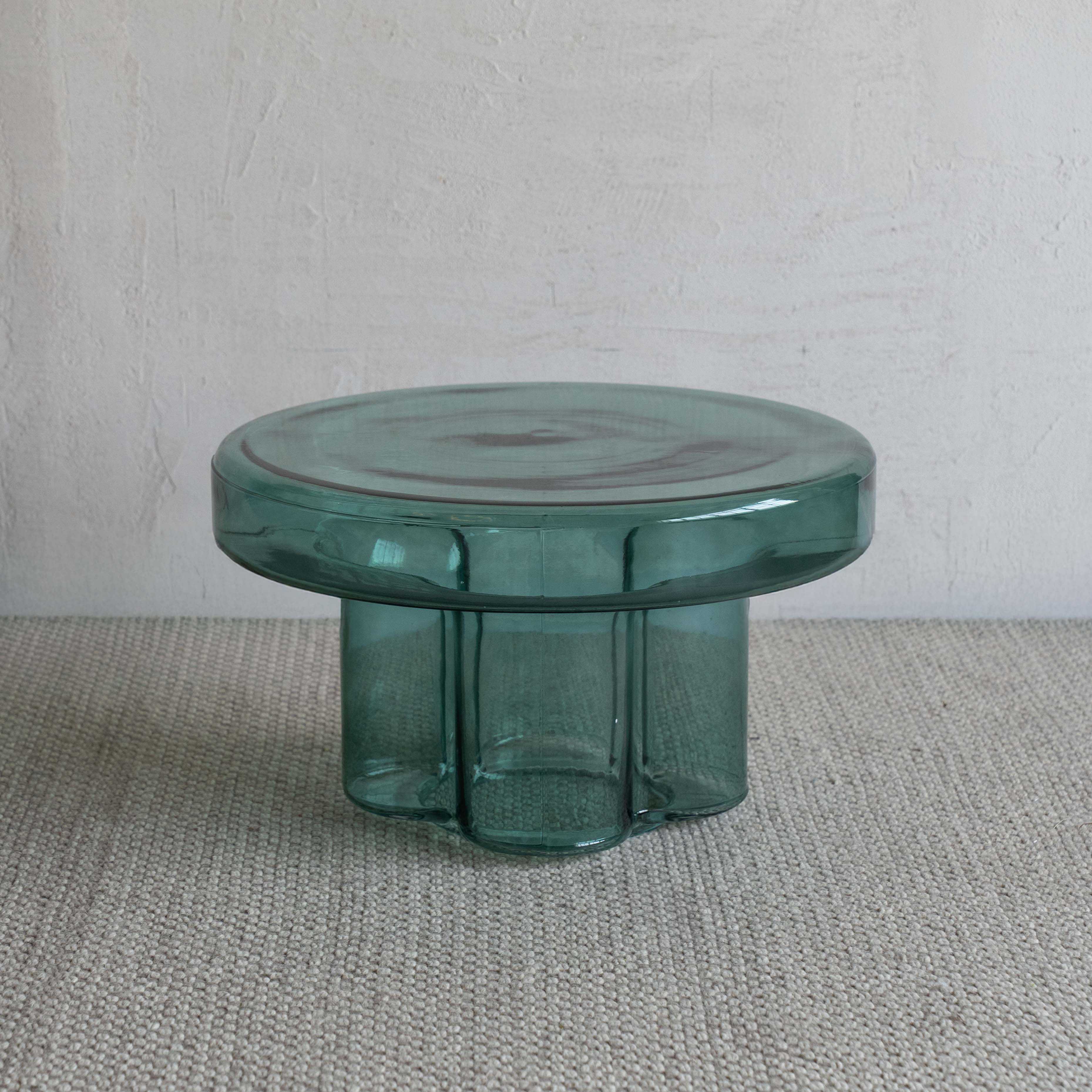 Lunaria Green Modern Glass Coffee Table
