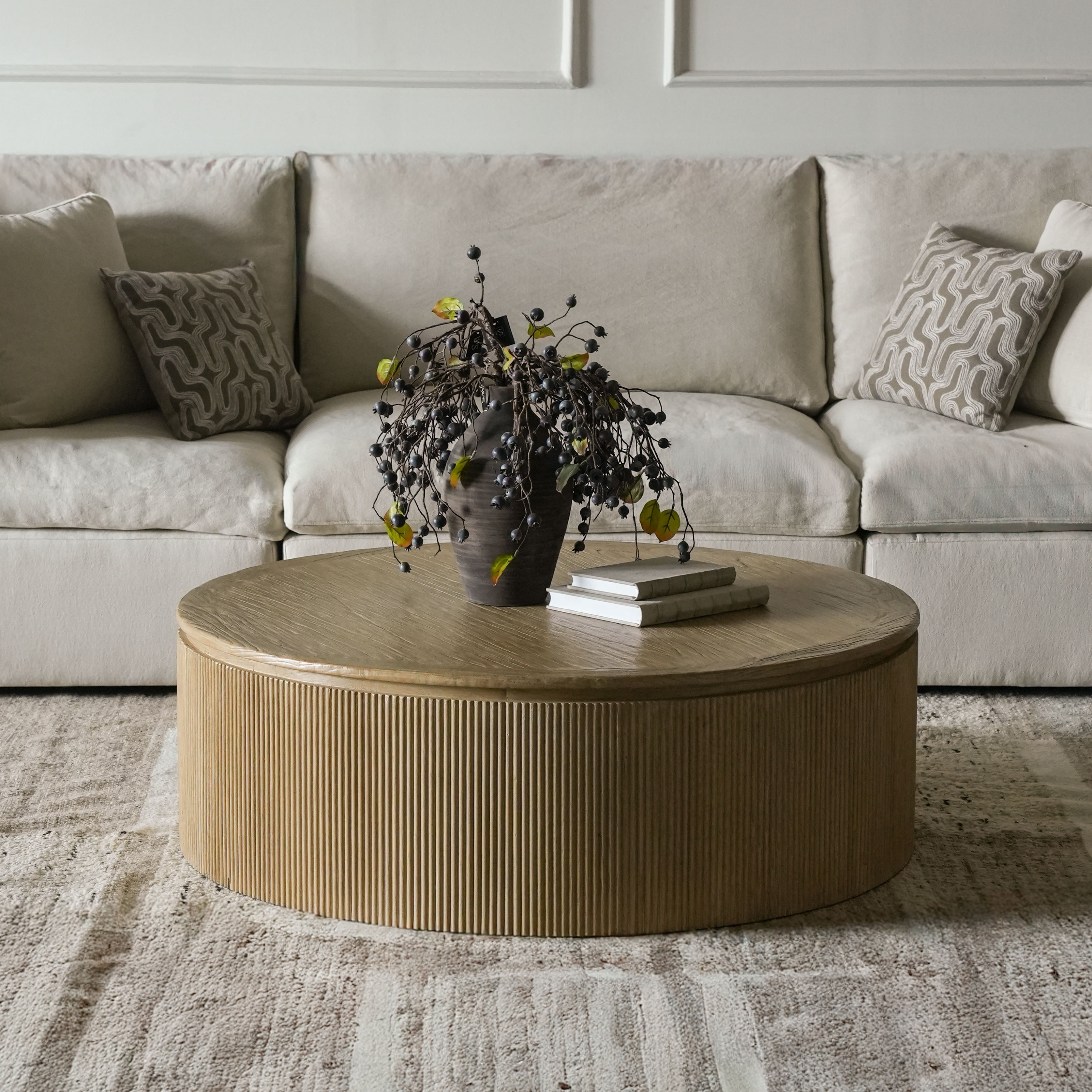 Tarin Elm Wood Round Coffee Table