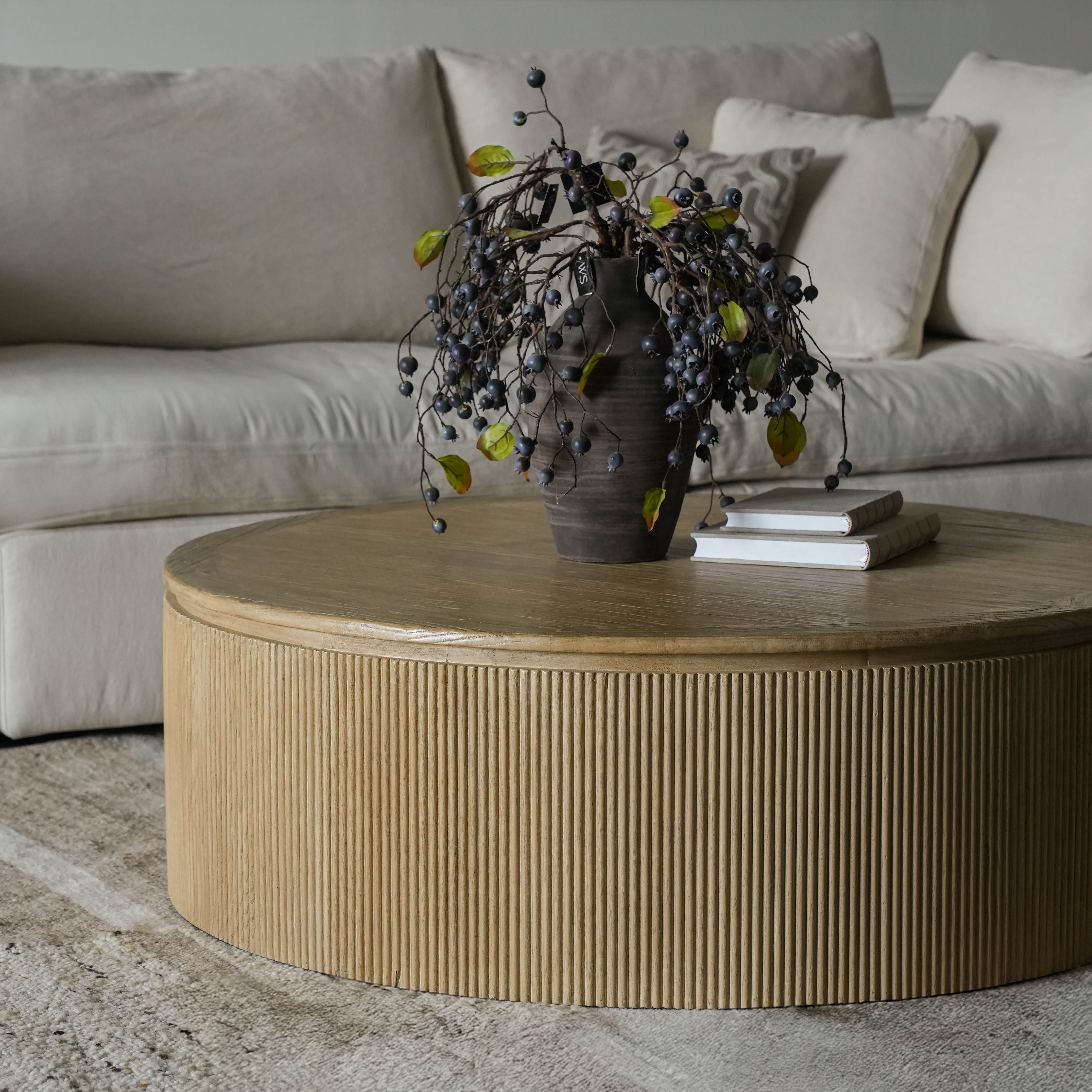 Tarin Elm Wood Round Coffee Table