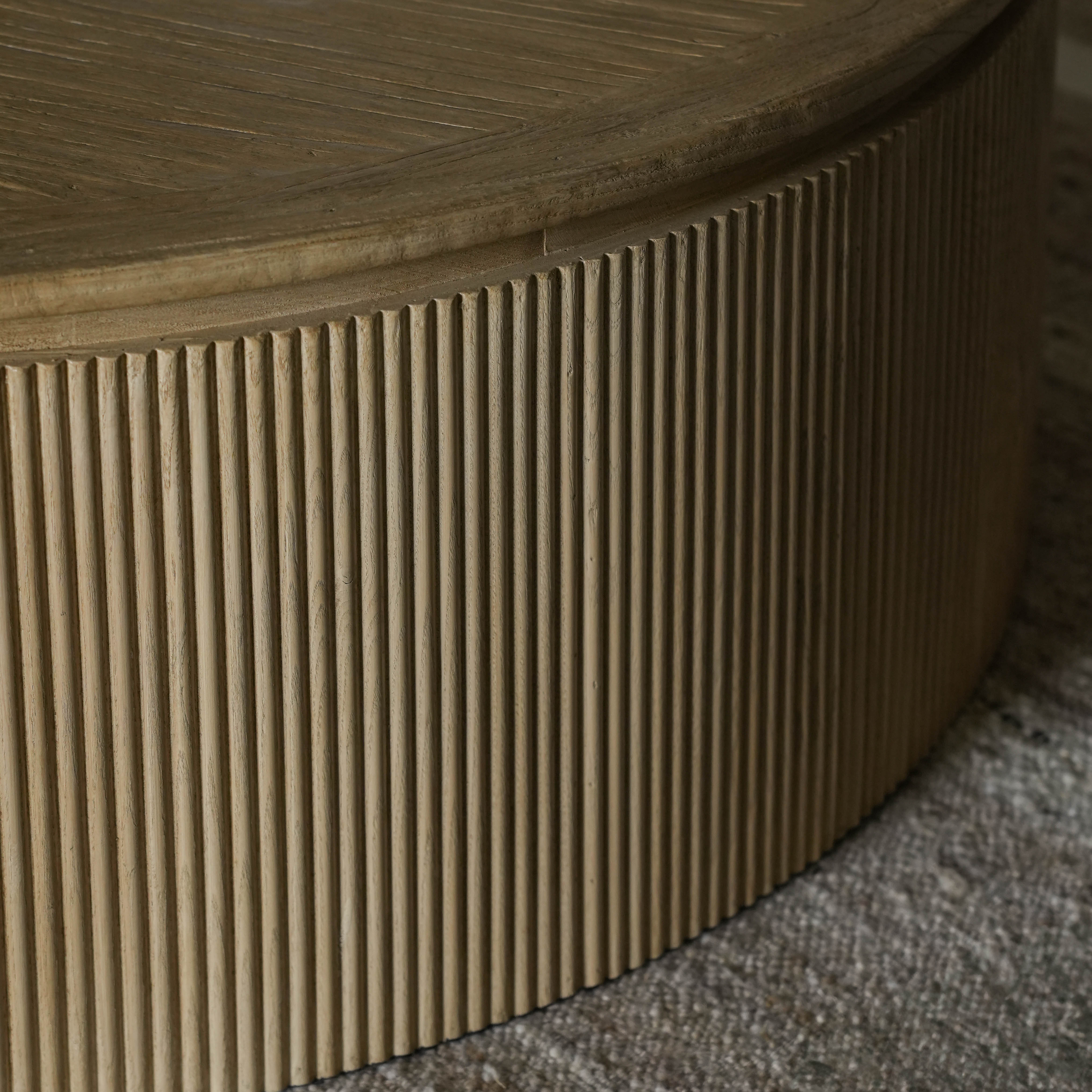 Tarin Elm Wood Round Coffee Table