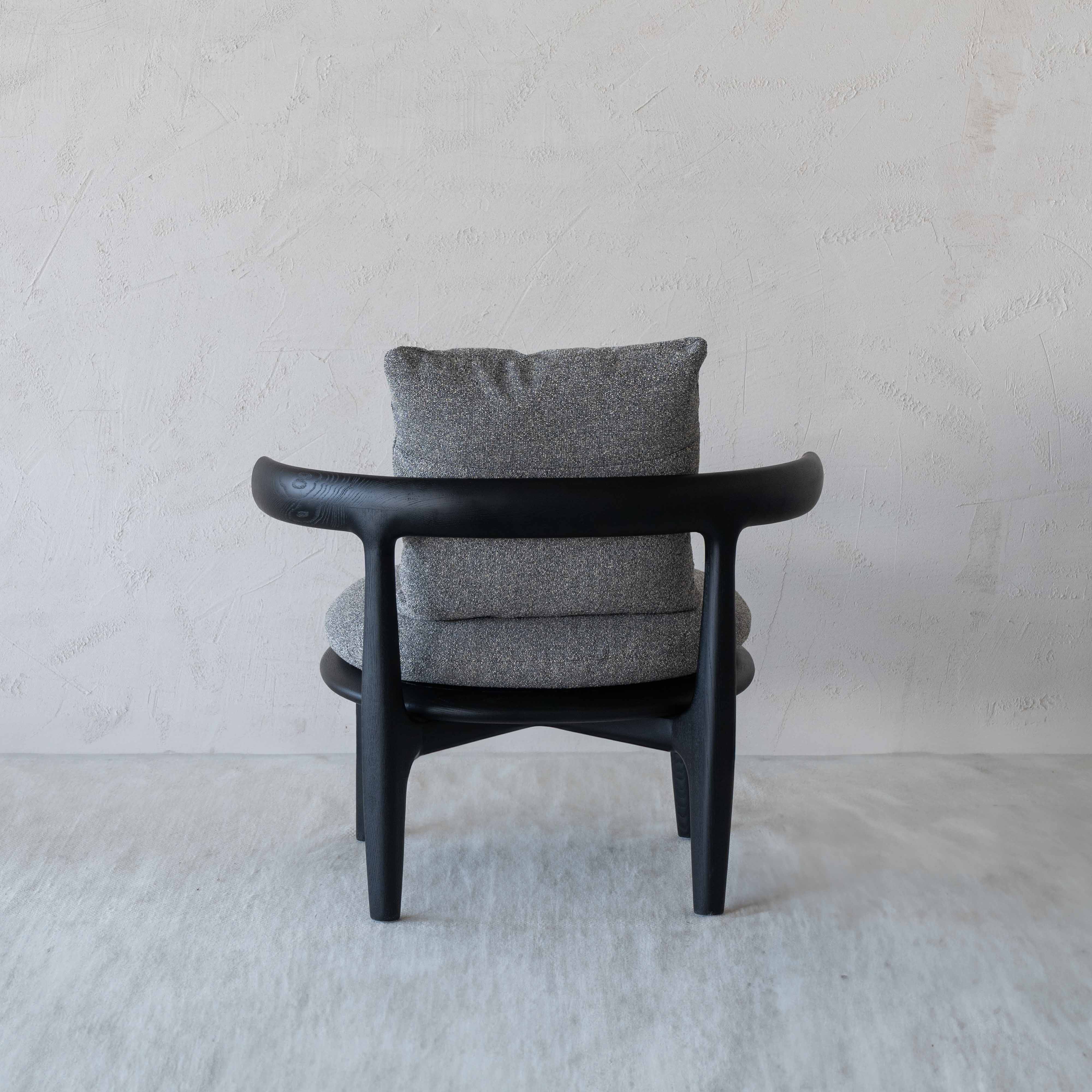 Rowan Modern Solid Ash Wood Black Arm Chair - Arm chair - WS Living - UAE Wood and steel Furnitures in Dubai