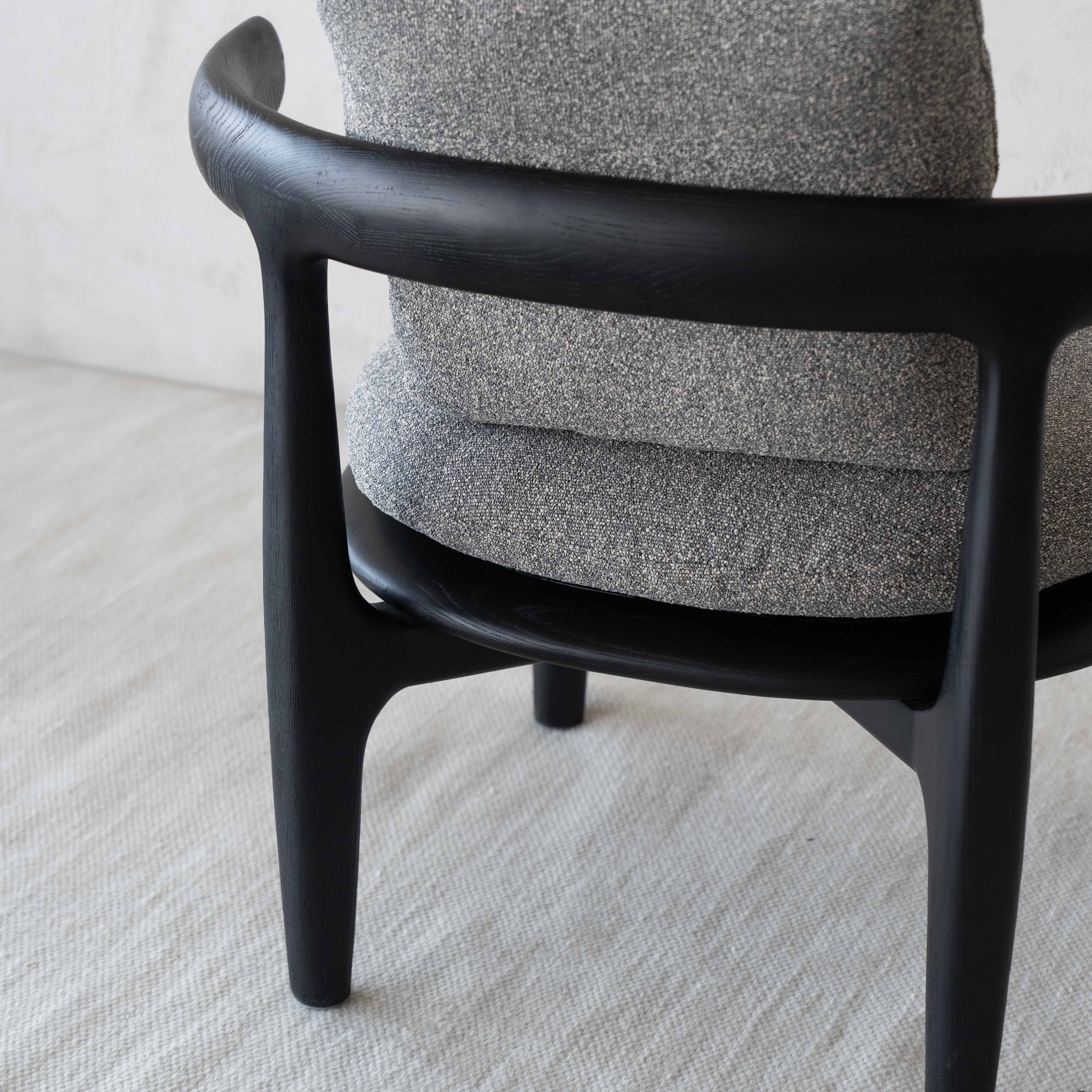 Rowan Modern Solid Ash Wood Black Arm Chair - Arm chair - WS Living - UAE Wood and steel Furnitures in Dubai