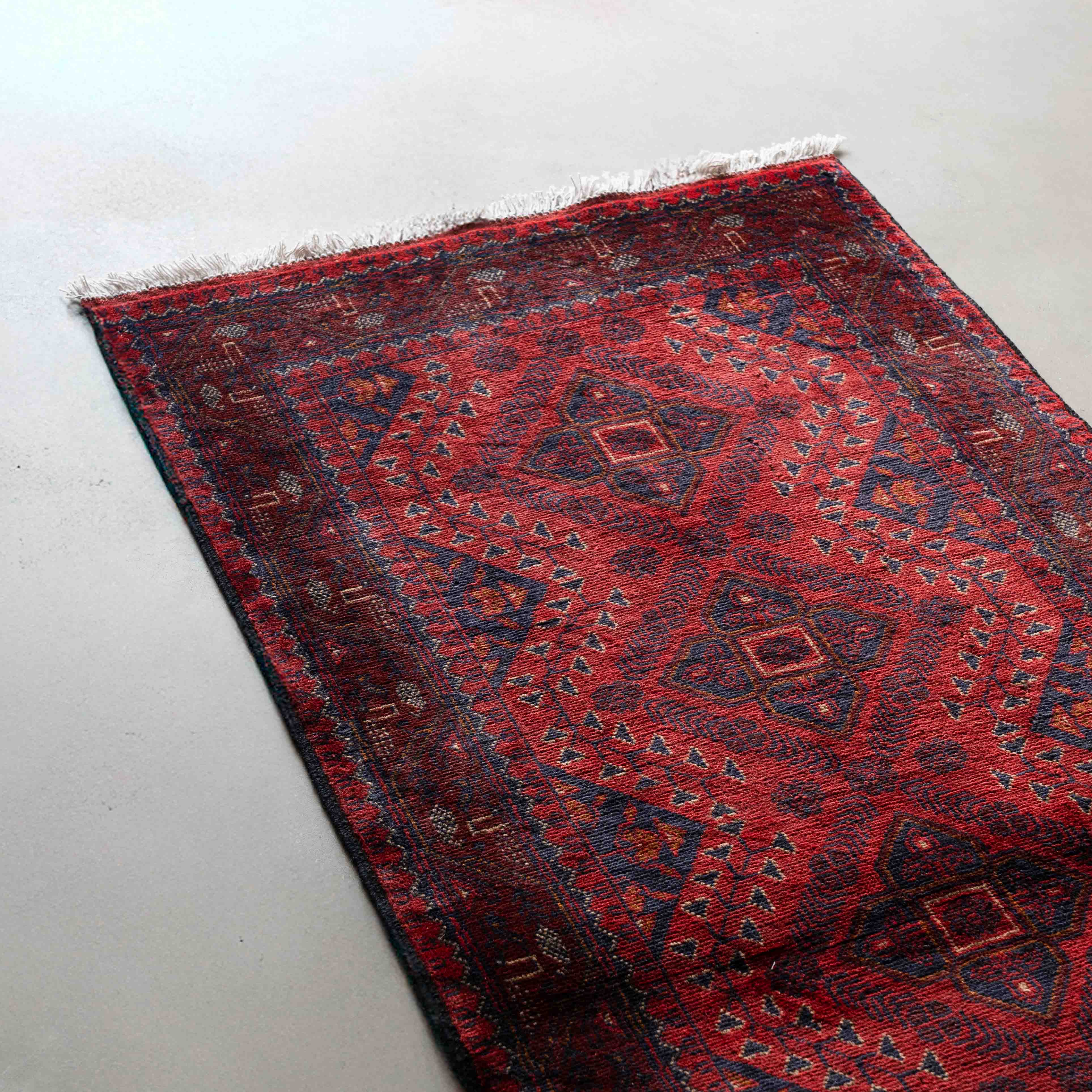 Royal Loom Runner Handcrafted Red Vintage Style Wool Afghan Rug - Rug - WS Living Furniture Home Furniture Stores in Dubai