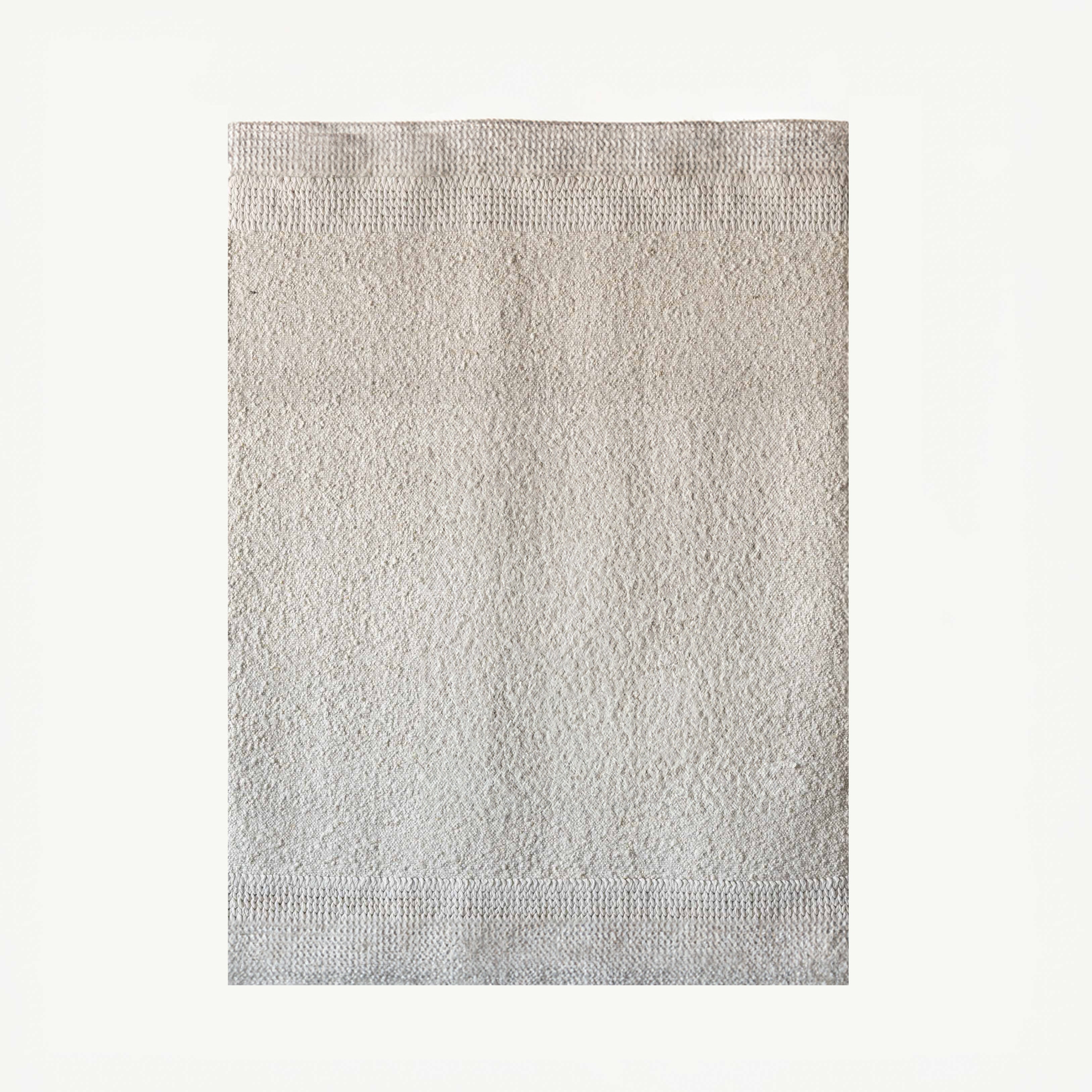 Ivory/Beige - D057  White Handcrafted Wool Rug