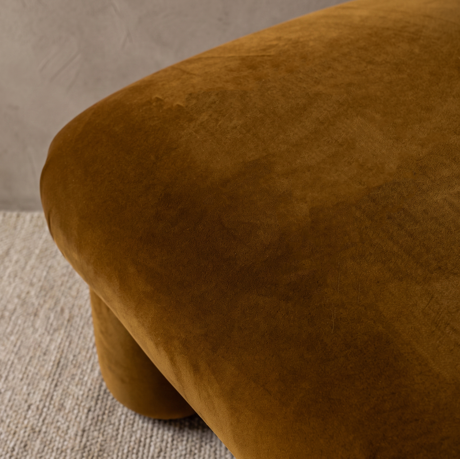Velluto 1970s Italian Style Low Lounge Chair - MUSTARD