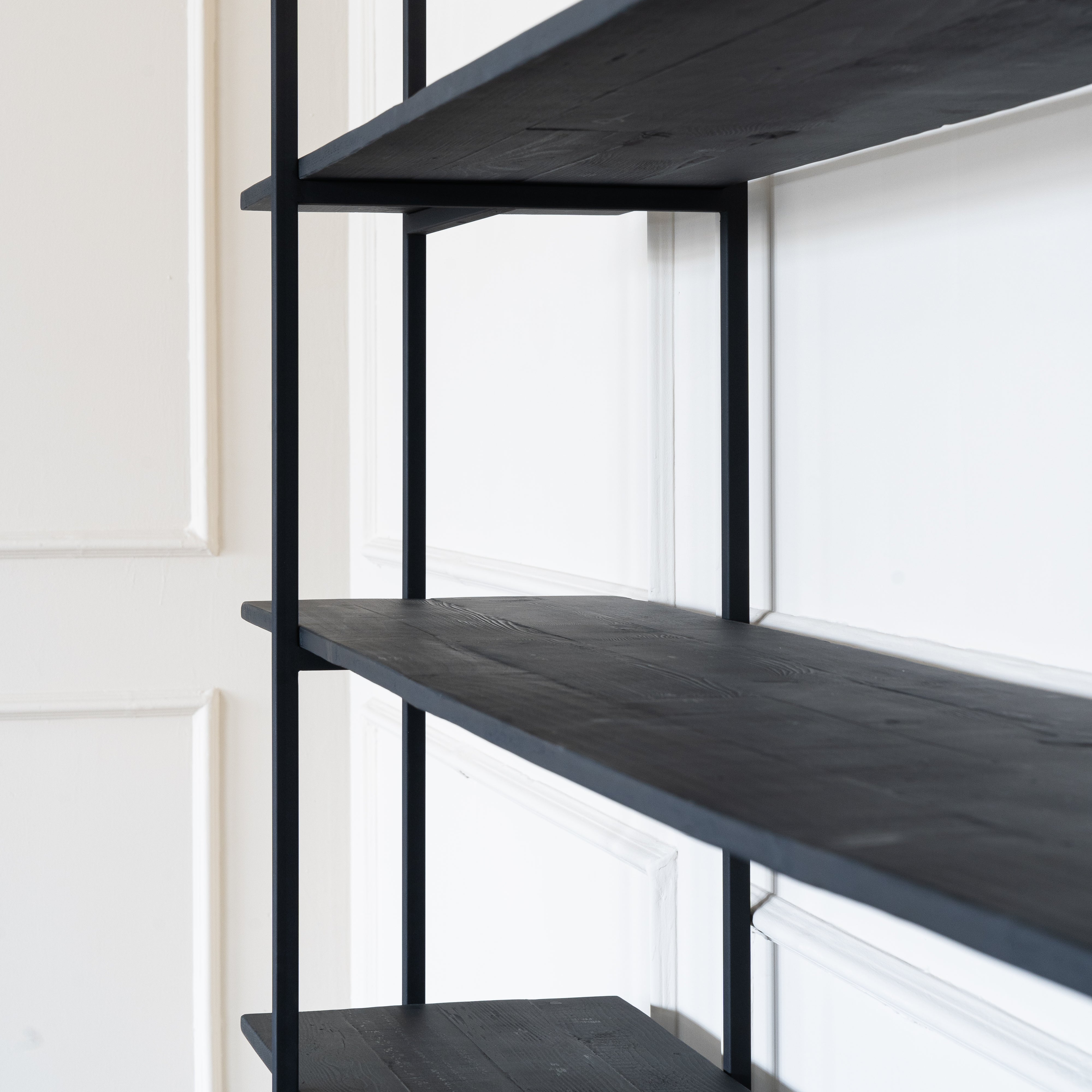 Tokyo Long Wooden Shelf With Steel Frame  - WS Living - UAE - Shelves Wood and steel Furnitures - Dubai