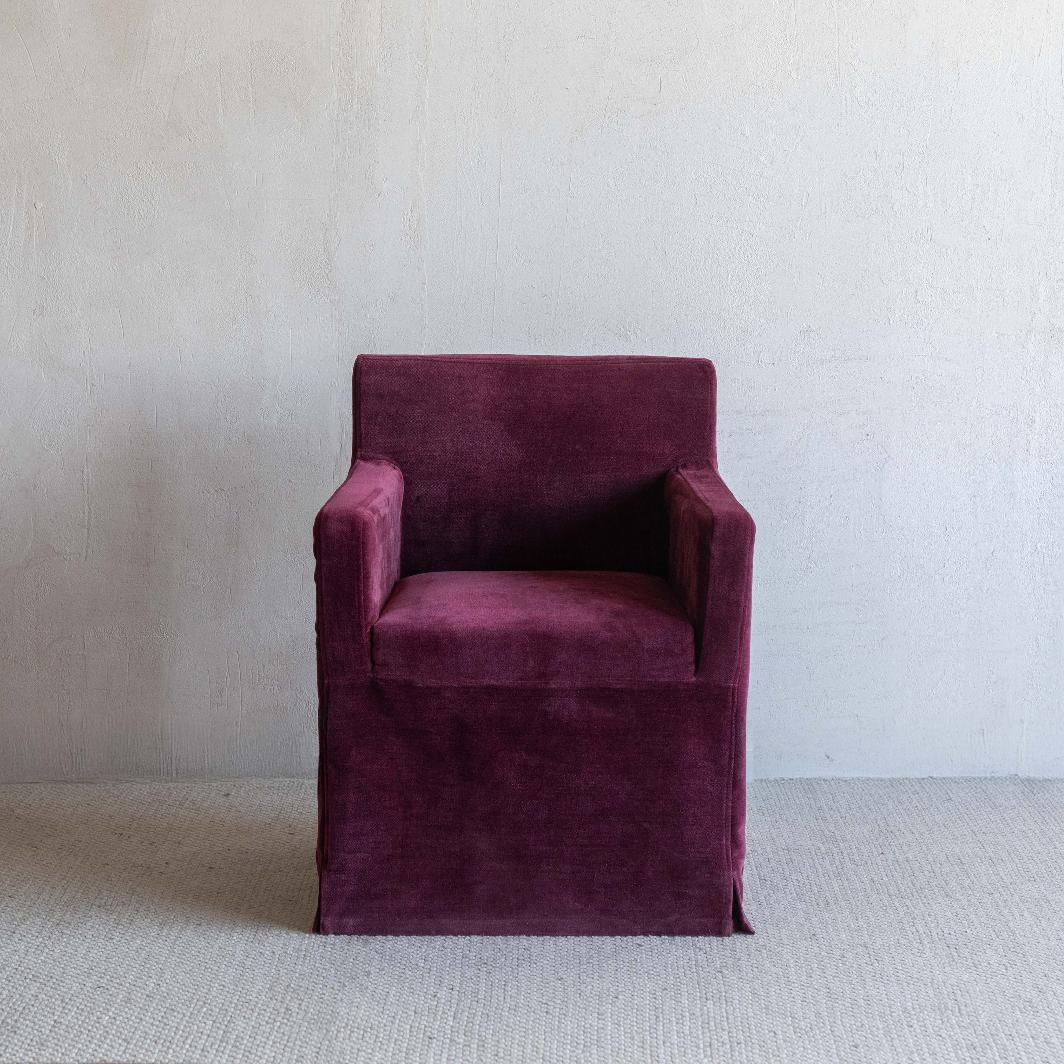 Sculpt Burgundy Velvet Dining Chair