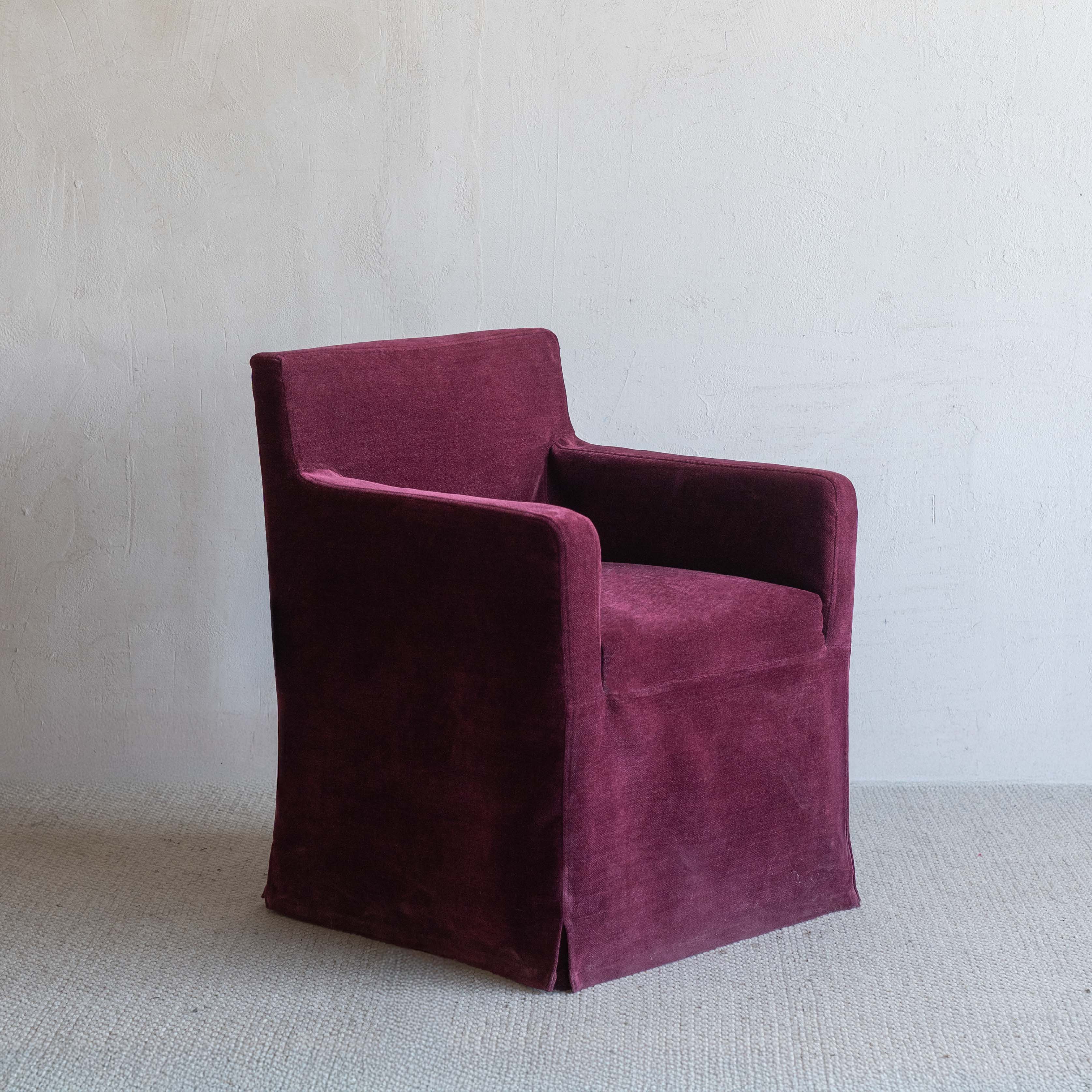 Sculpt Burgundy Velvet Dining Chair