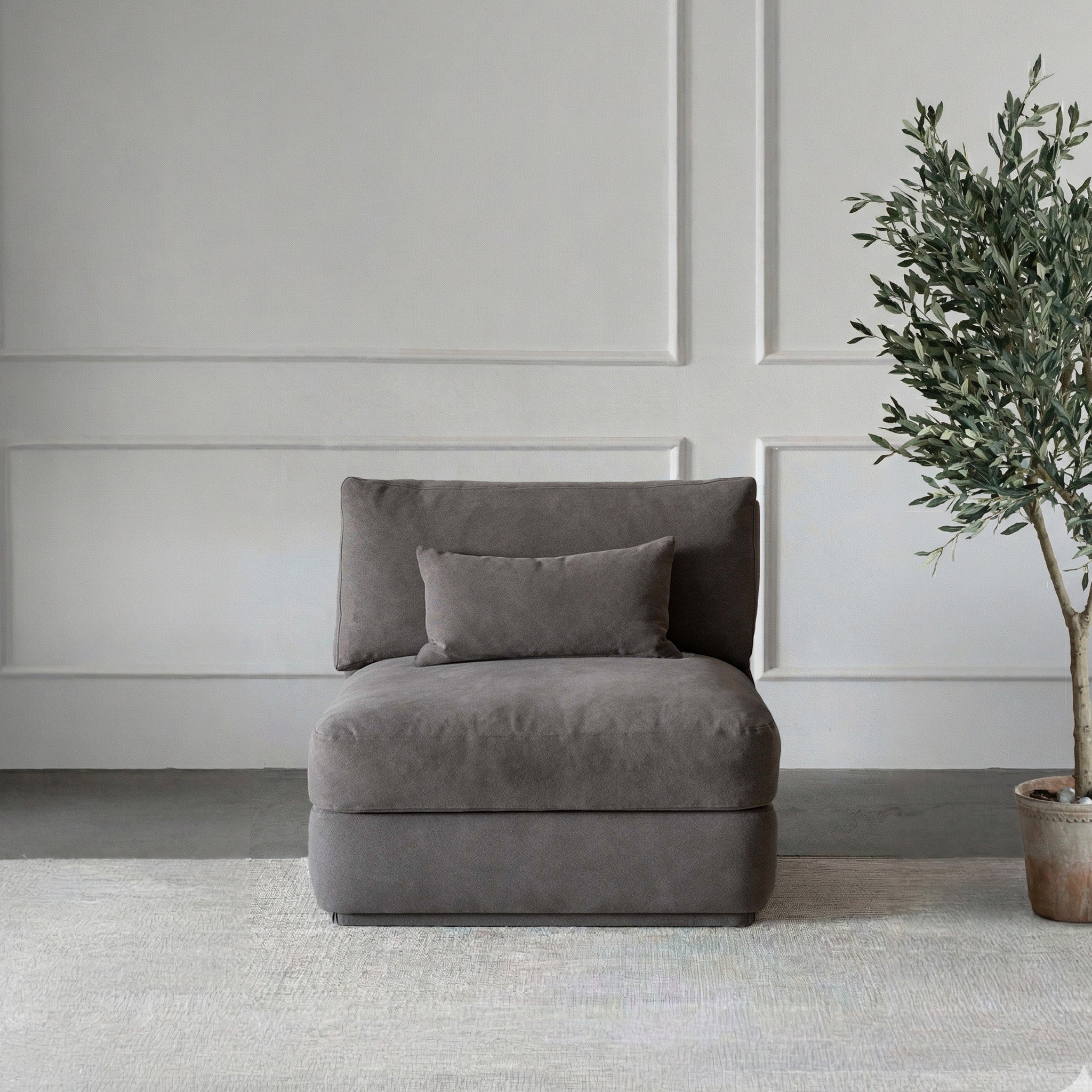 Zola Modern One Seater Sofa - Grey/Charcoal