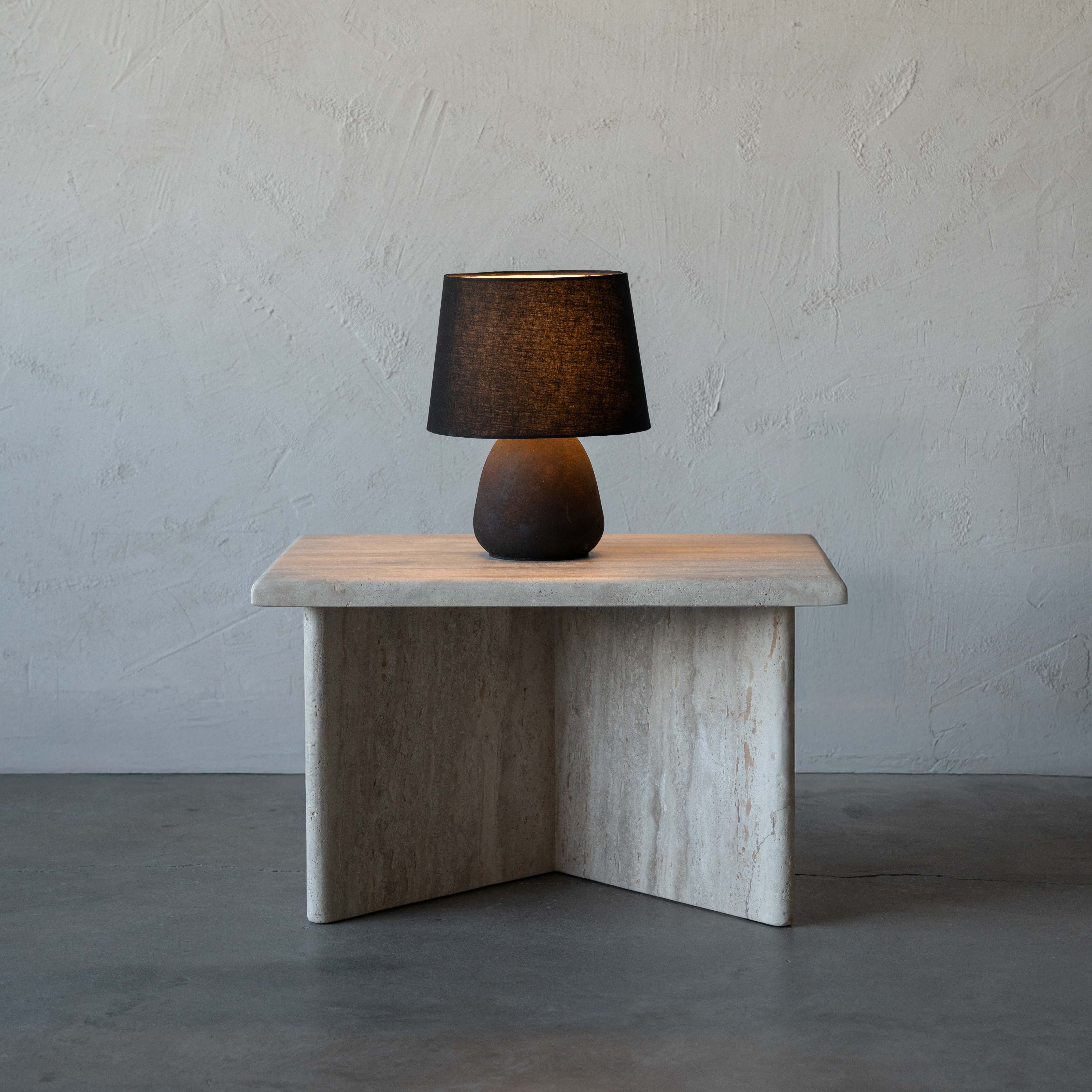 Cara T-Base Travertine Marble Side Table