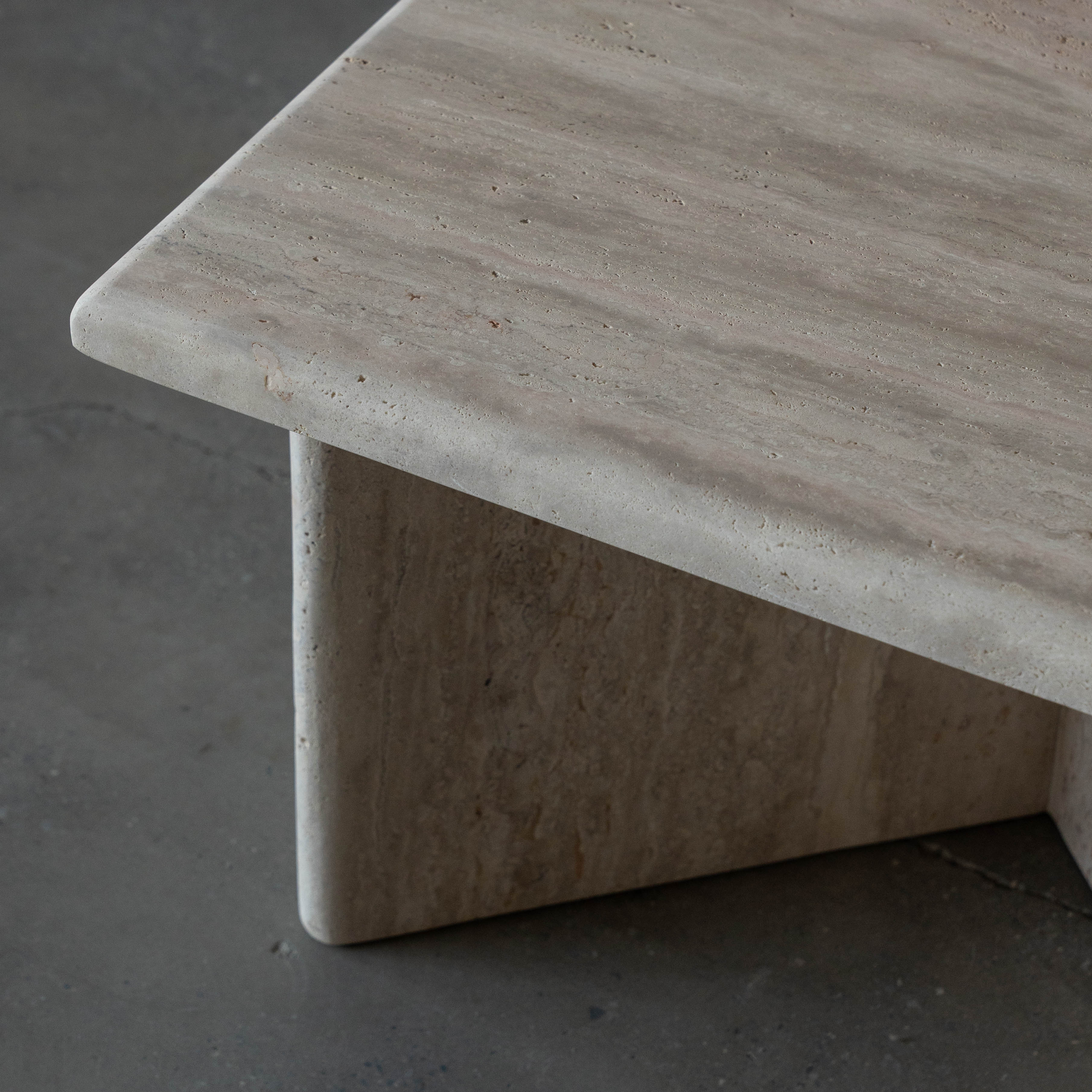 Cara T-Base Travertine Marble Side Table