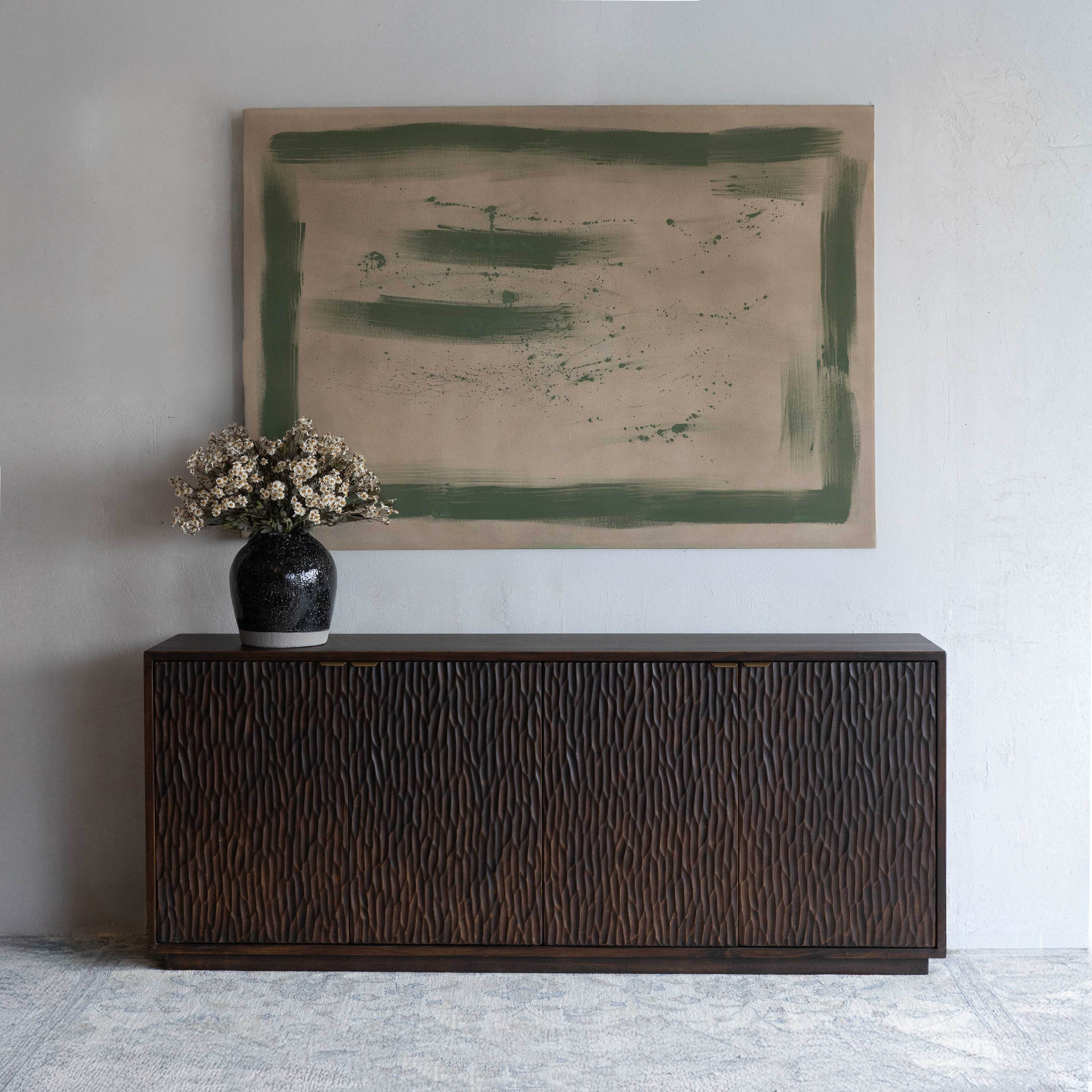 Cortex Carved Solid Wood Artisan Sideboard