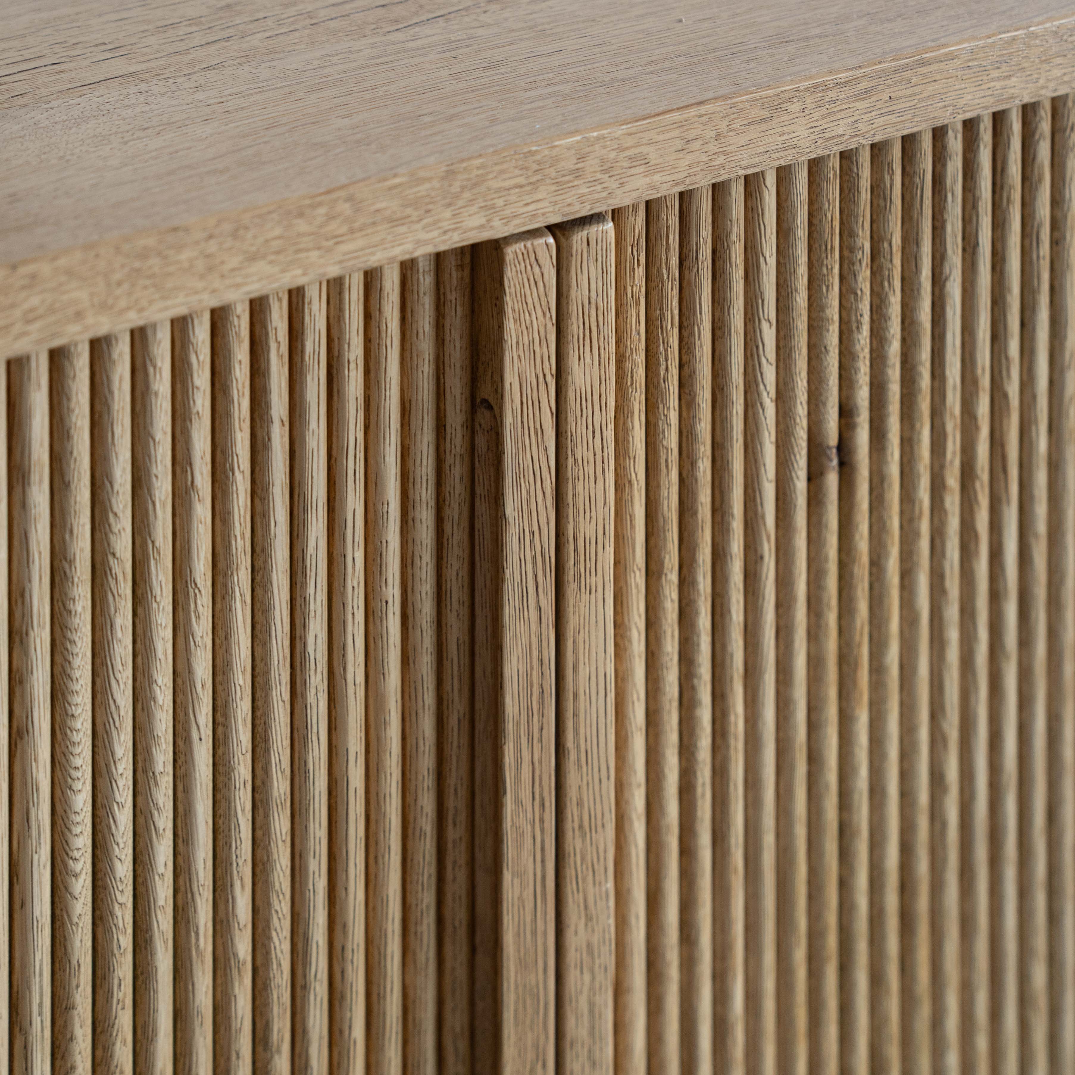 Bruno Modern Oak Wood Fluted Sideboard - NATURAL