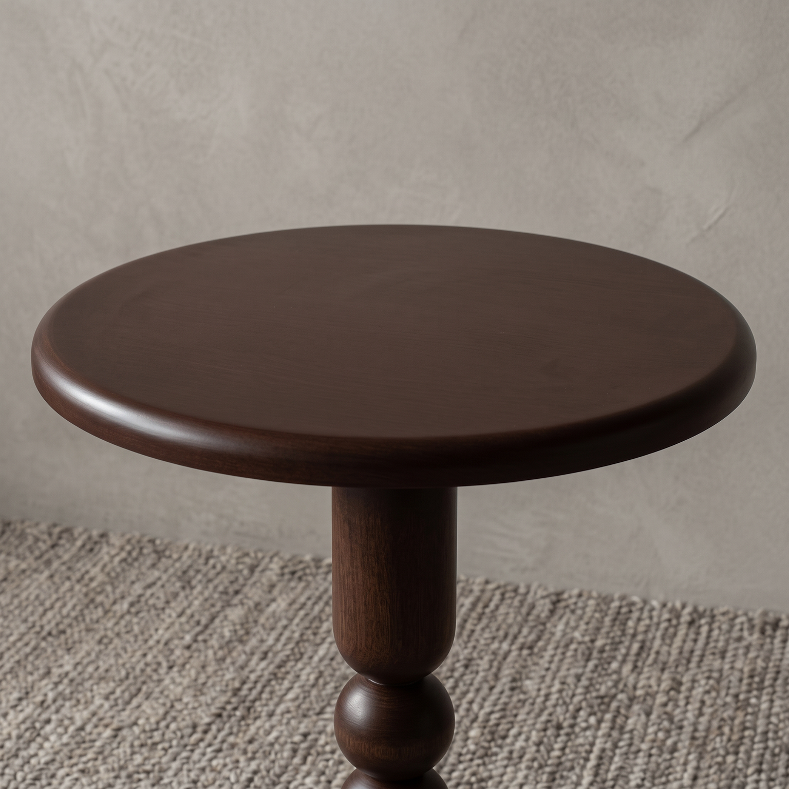 طاولة جانبية Orlena بتصميم نحتي وقاعدة عمودية - لون Red Bean