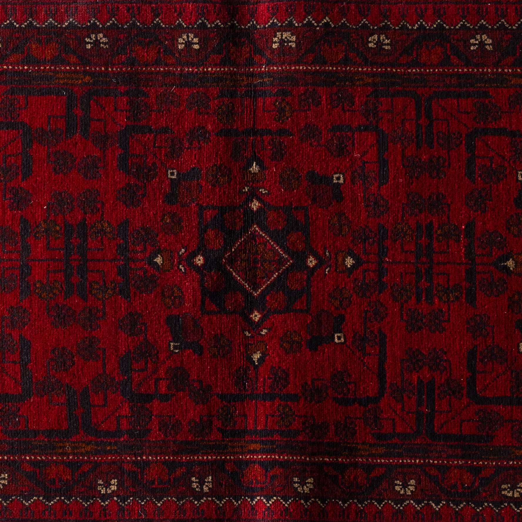 Silken Weave Runner Handcrafted Red Vintage Style Wool Afghan Rug