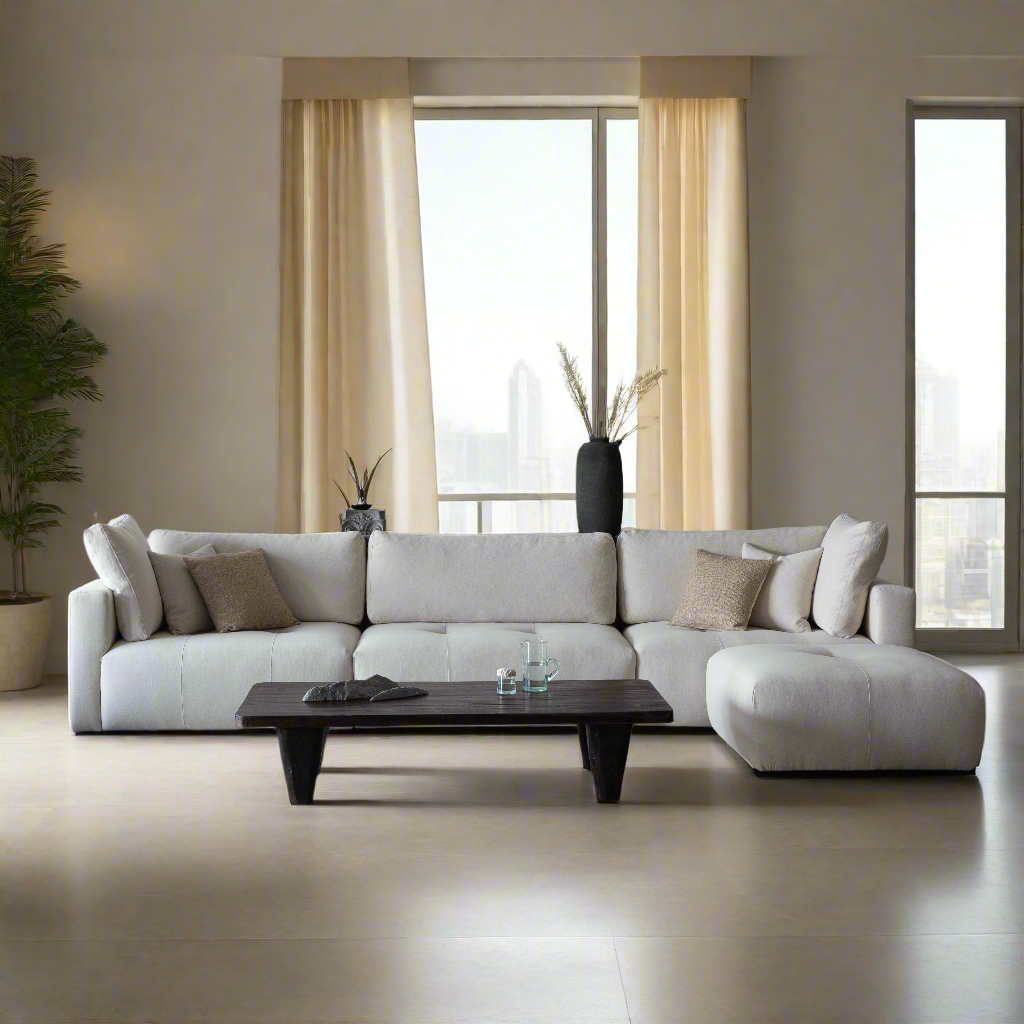 Sky Modern L Shape | Sectional Modular Sofa - Beige