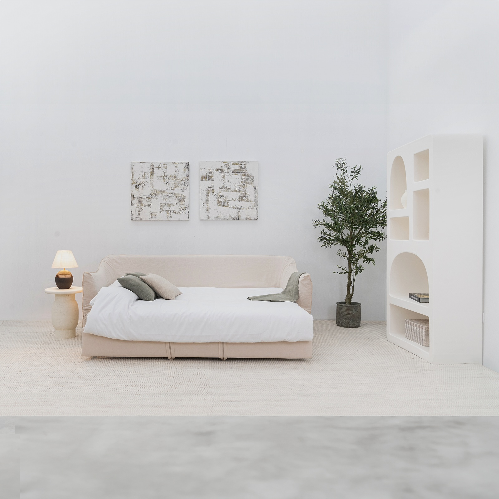 Clara Sofa Bed  - WS Living - UAE - Sofa Bed Wood and steel Furnitures - Dubai