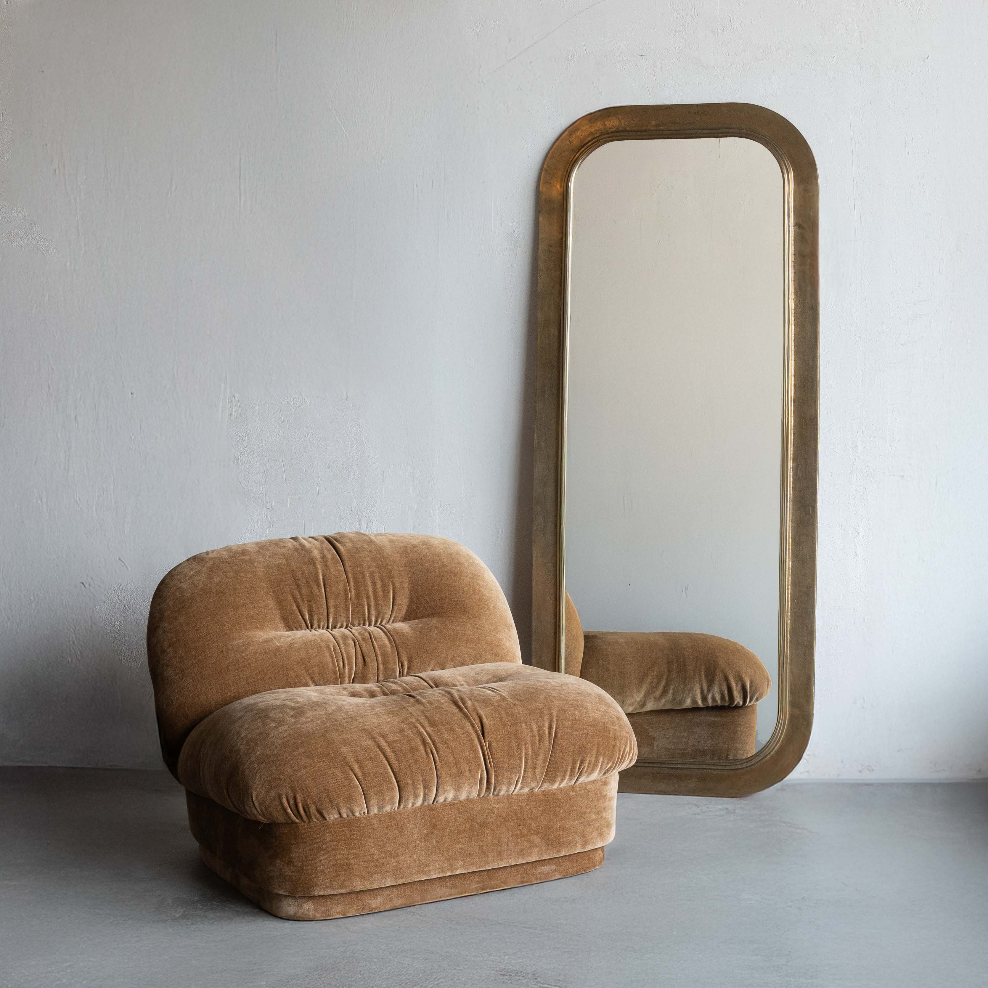 Solara Modern Accent Lounge Chair - Mustard/Gold