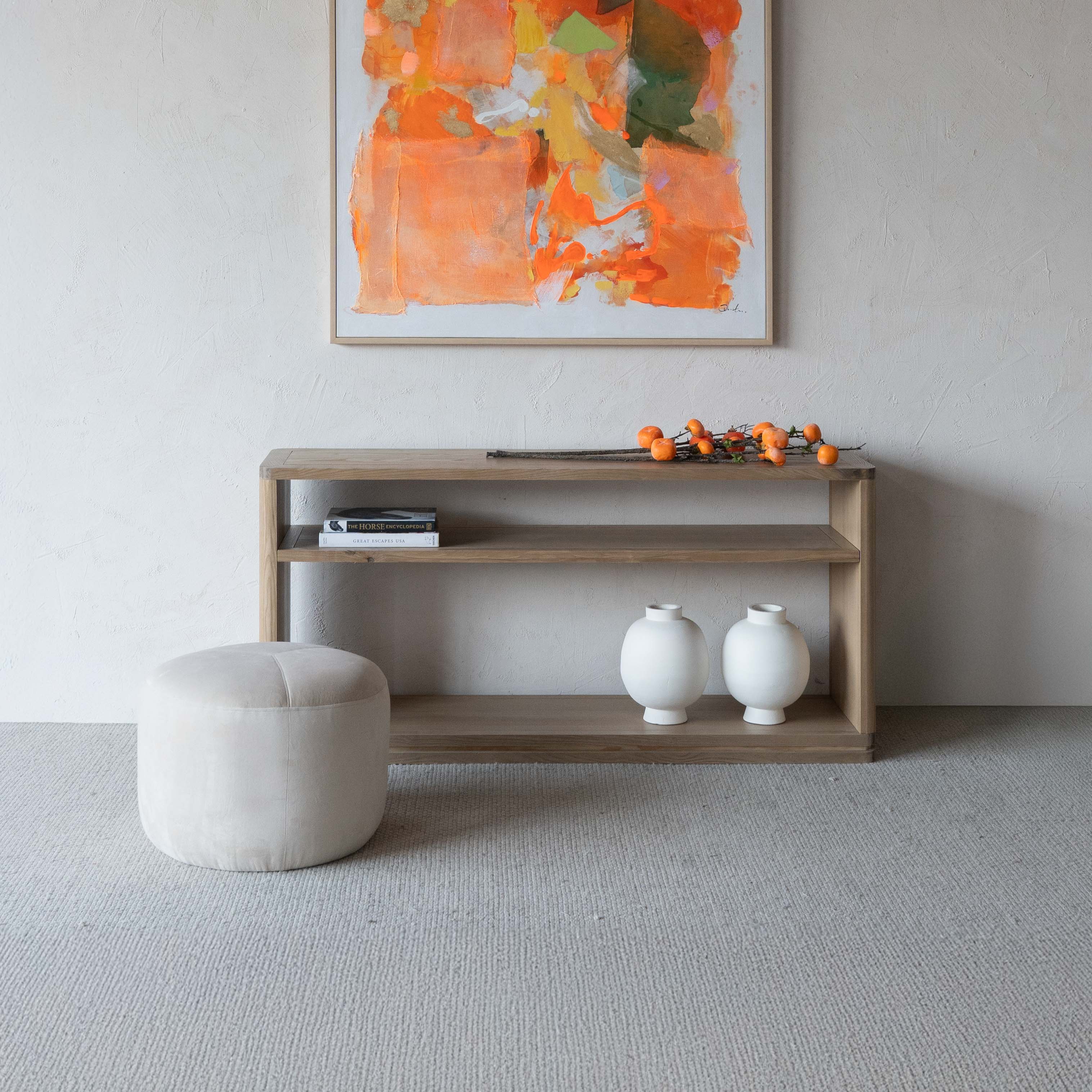 Solistice Solid Raw Wood Rectangle Console (as is)