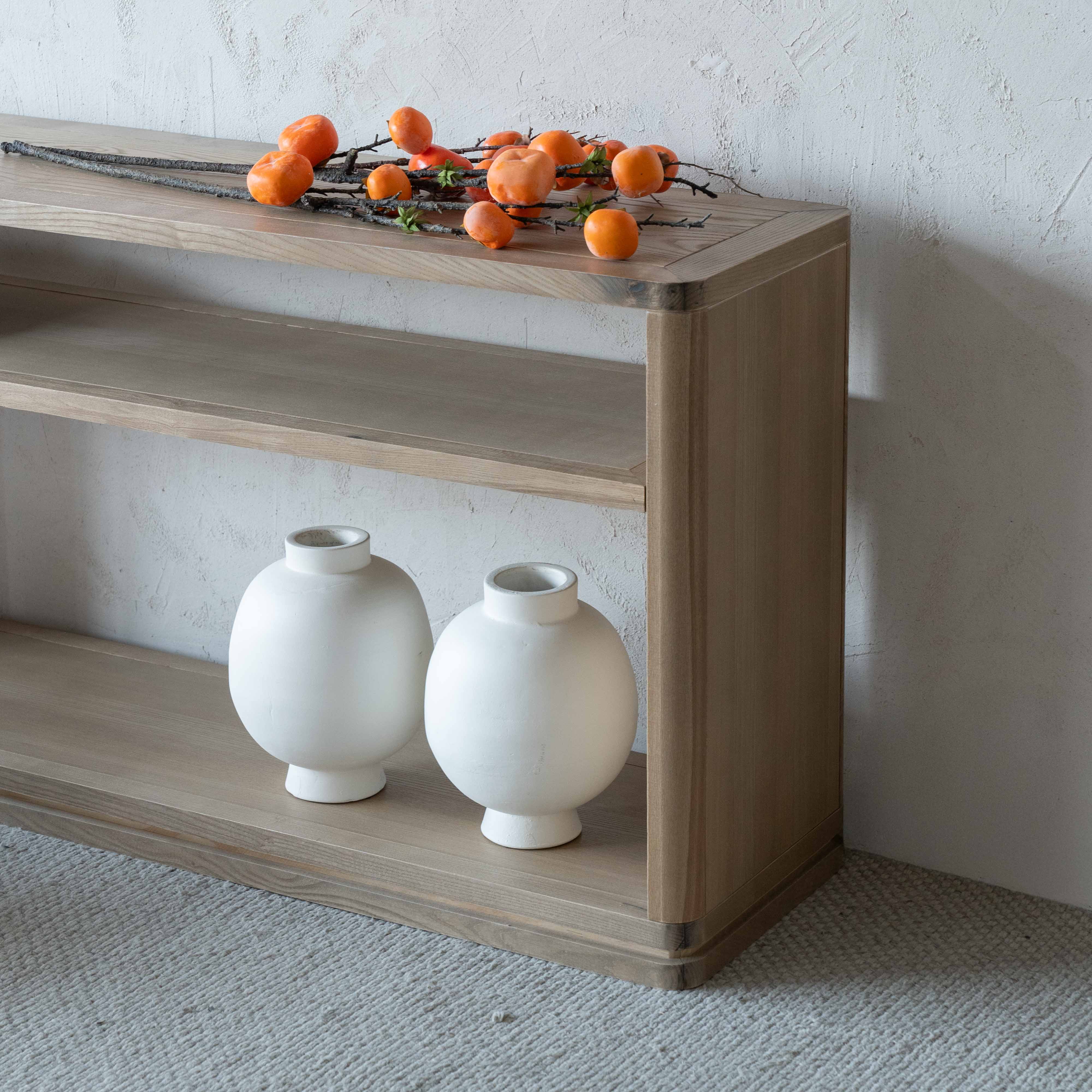 Solistice Solid Raw Wood Rectangle Console (as is)