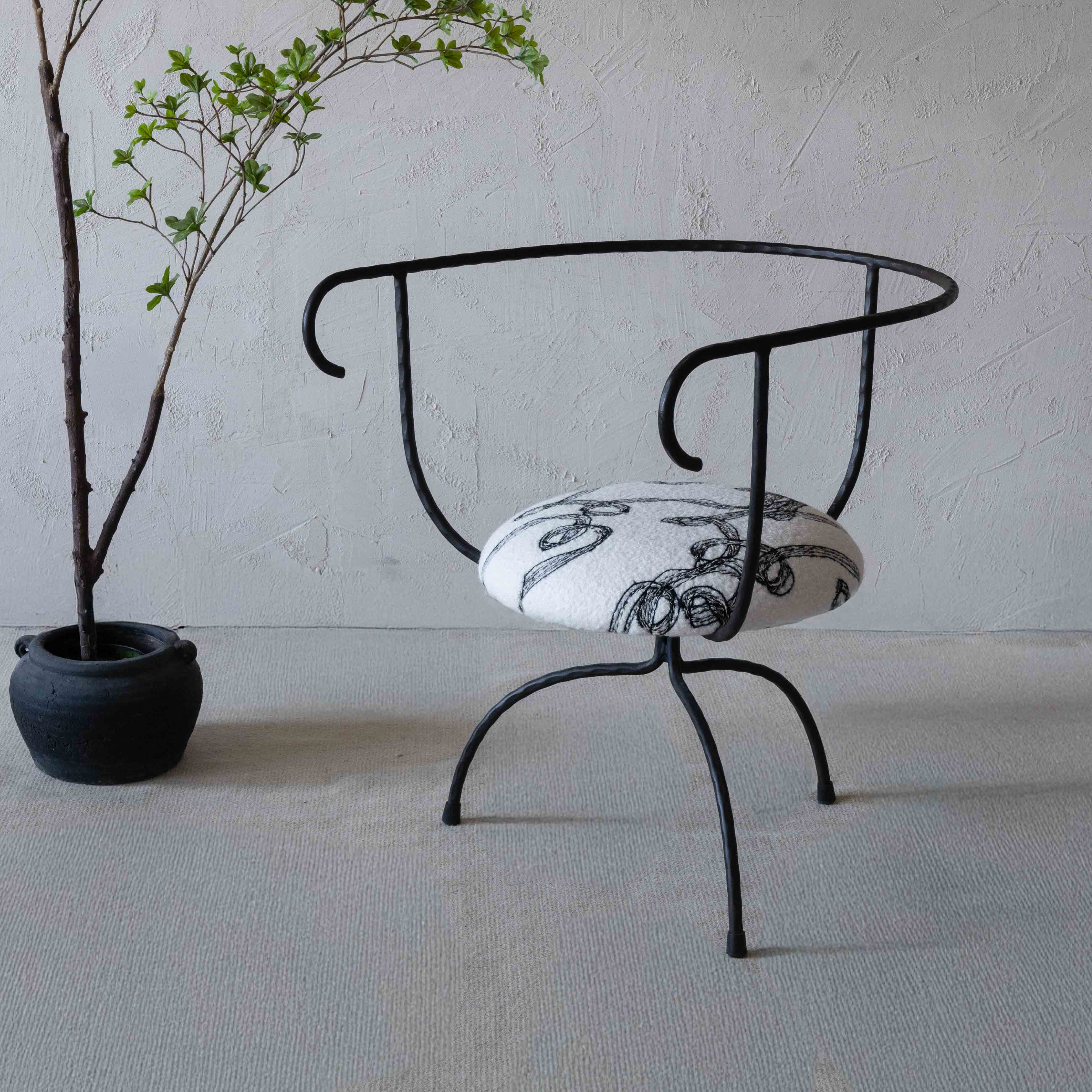 Stylo Modern Steel White Arm Chair