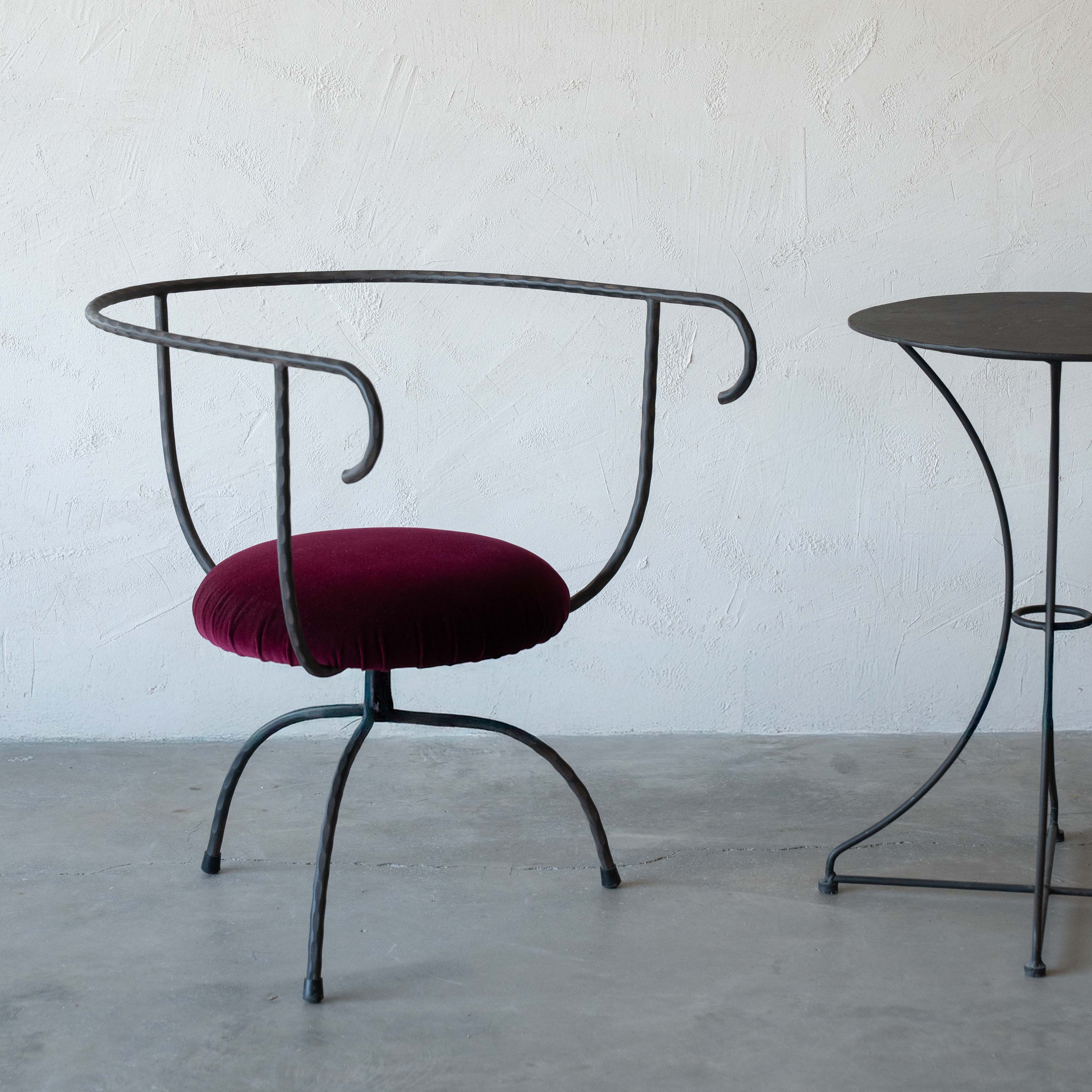 Stylo Modern Steel RED VELVET Arm Chair