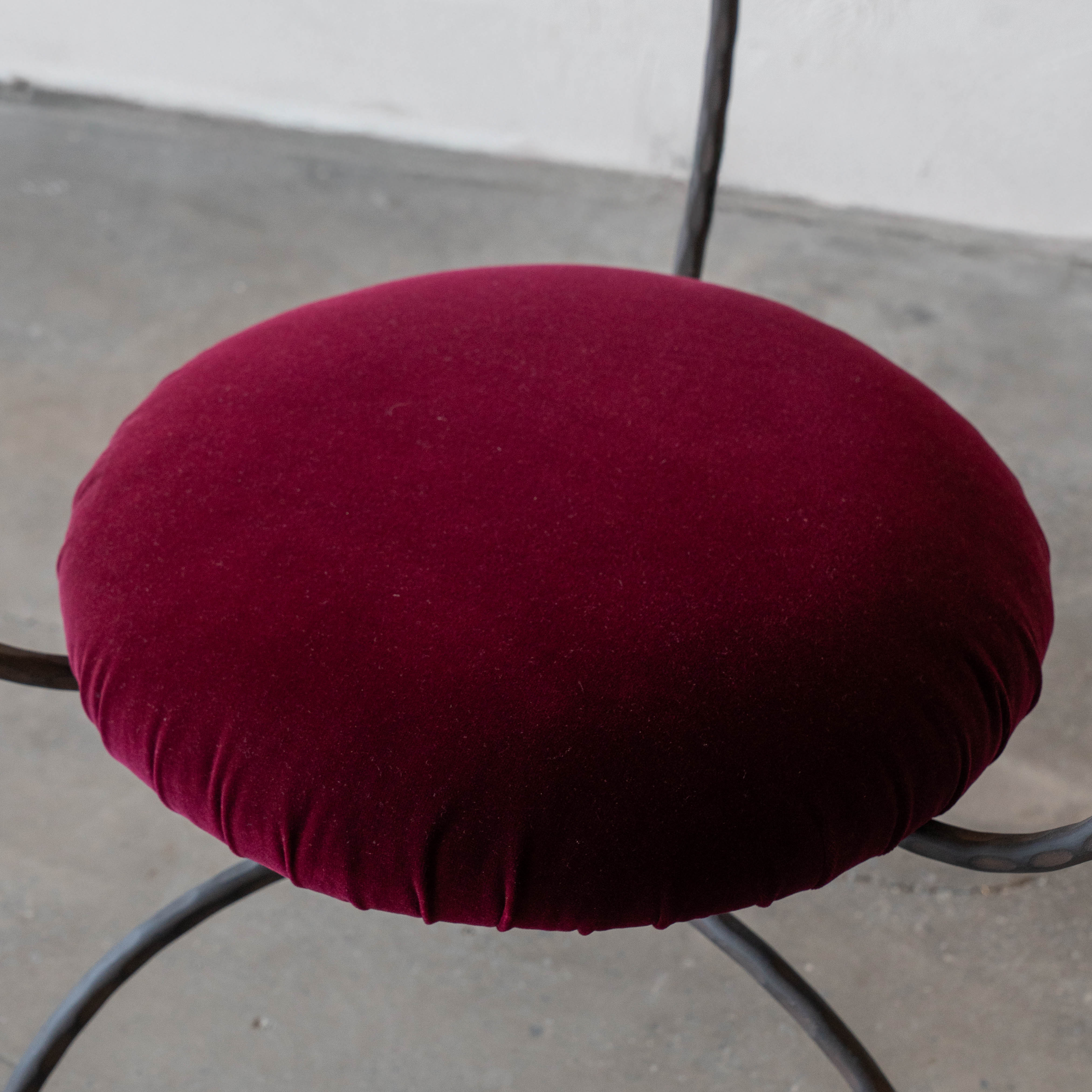 Stylo Modern Steel RED VELVET Arm Chair