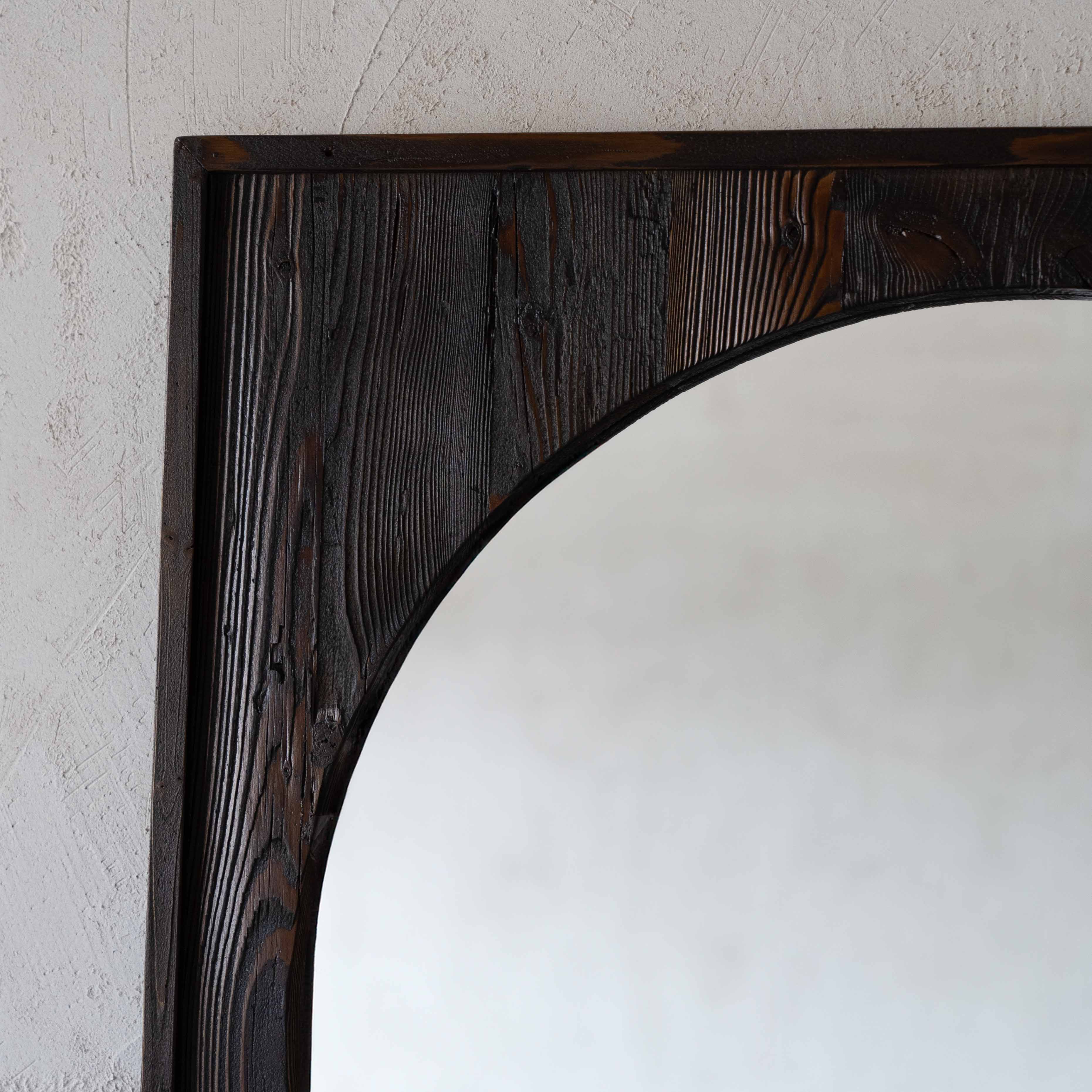 Submarine Brown Solid Wood Mirror  - WS Living - UAE - Mirrors Wood and steel Furnitures - Dubai