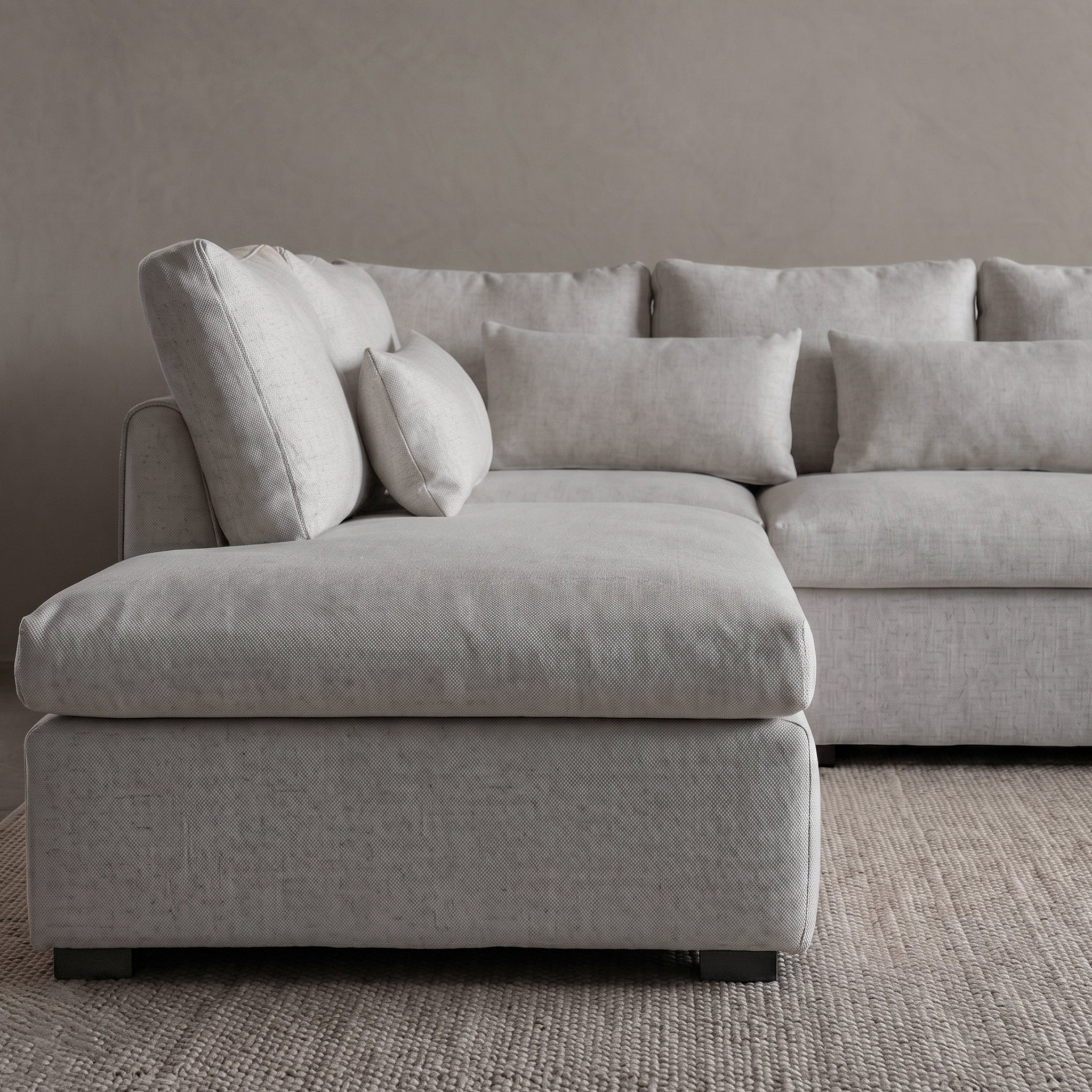 Sultan L Shape Sofa Set Light Grey - LEFT SIDE