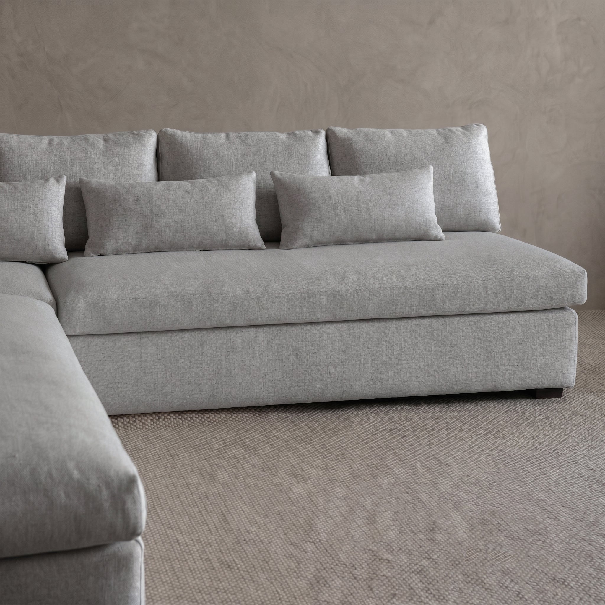 Sultan L Shape Sofa Set Light Grey - LEFT SIDE