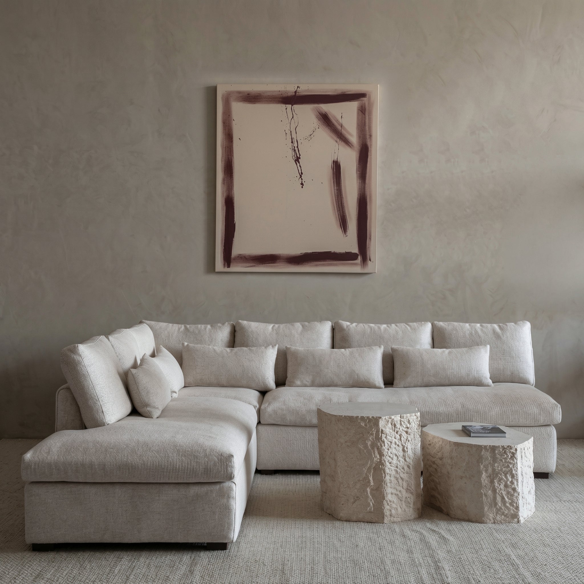 Sultan L Shape Sofa Set Light Grey - LEFT SIDE