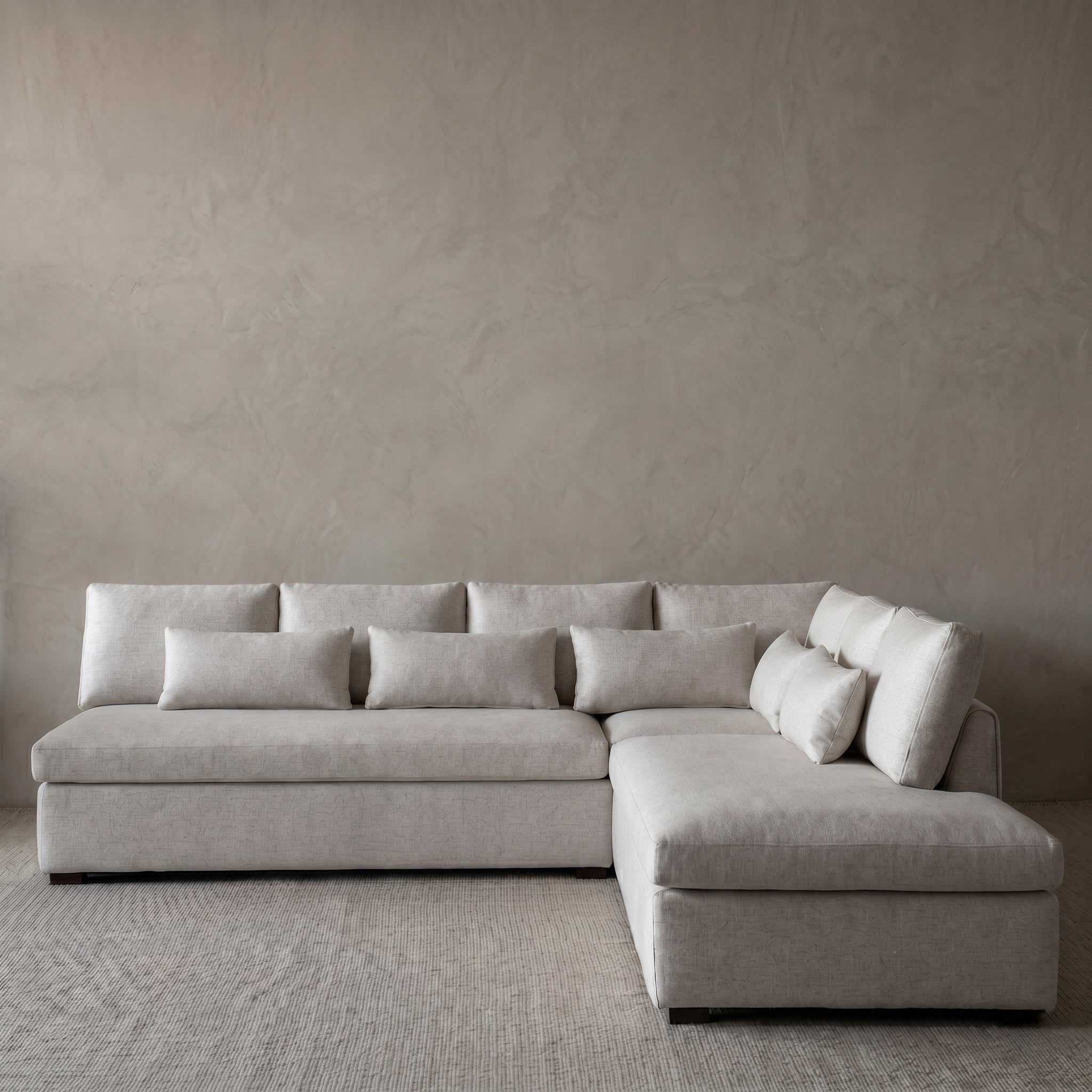 Sultan L Shape Sofa Set Light Grey