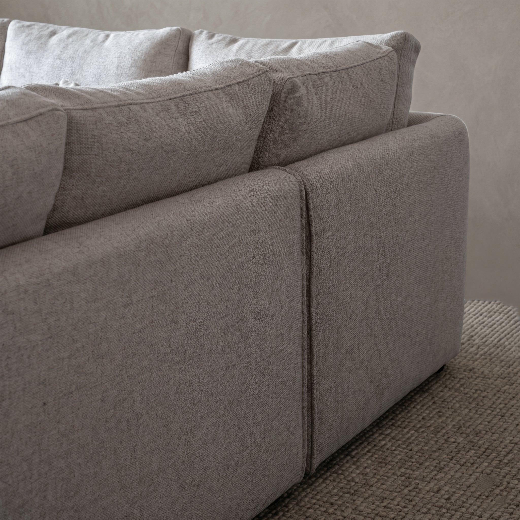 Sultan L Shape Sofa Set Light Grey