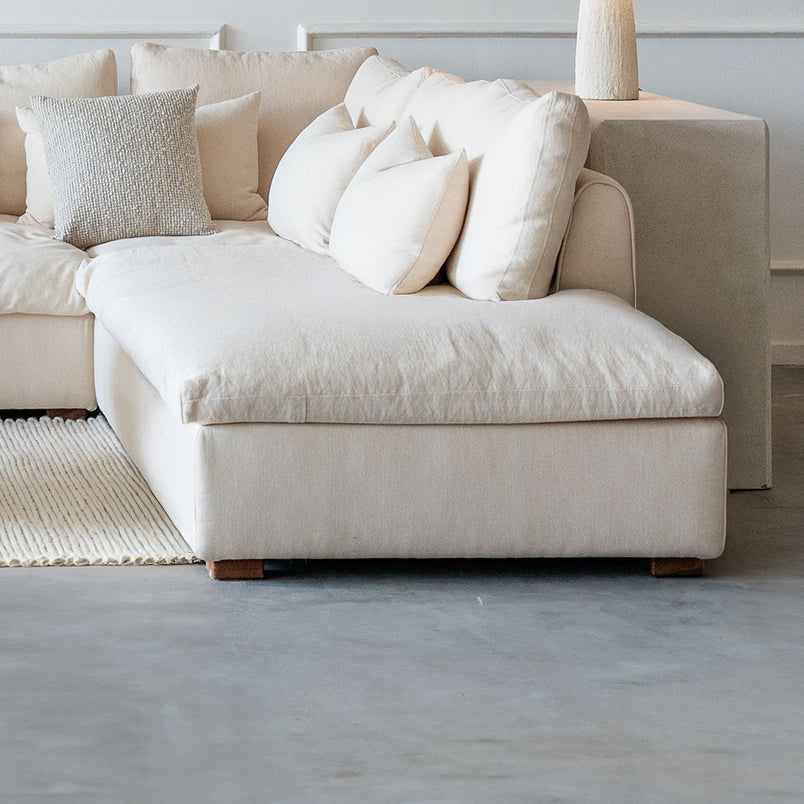 كنبة سلطان على شكل حرف L - بيج