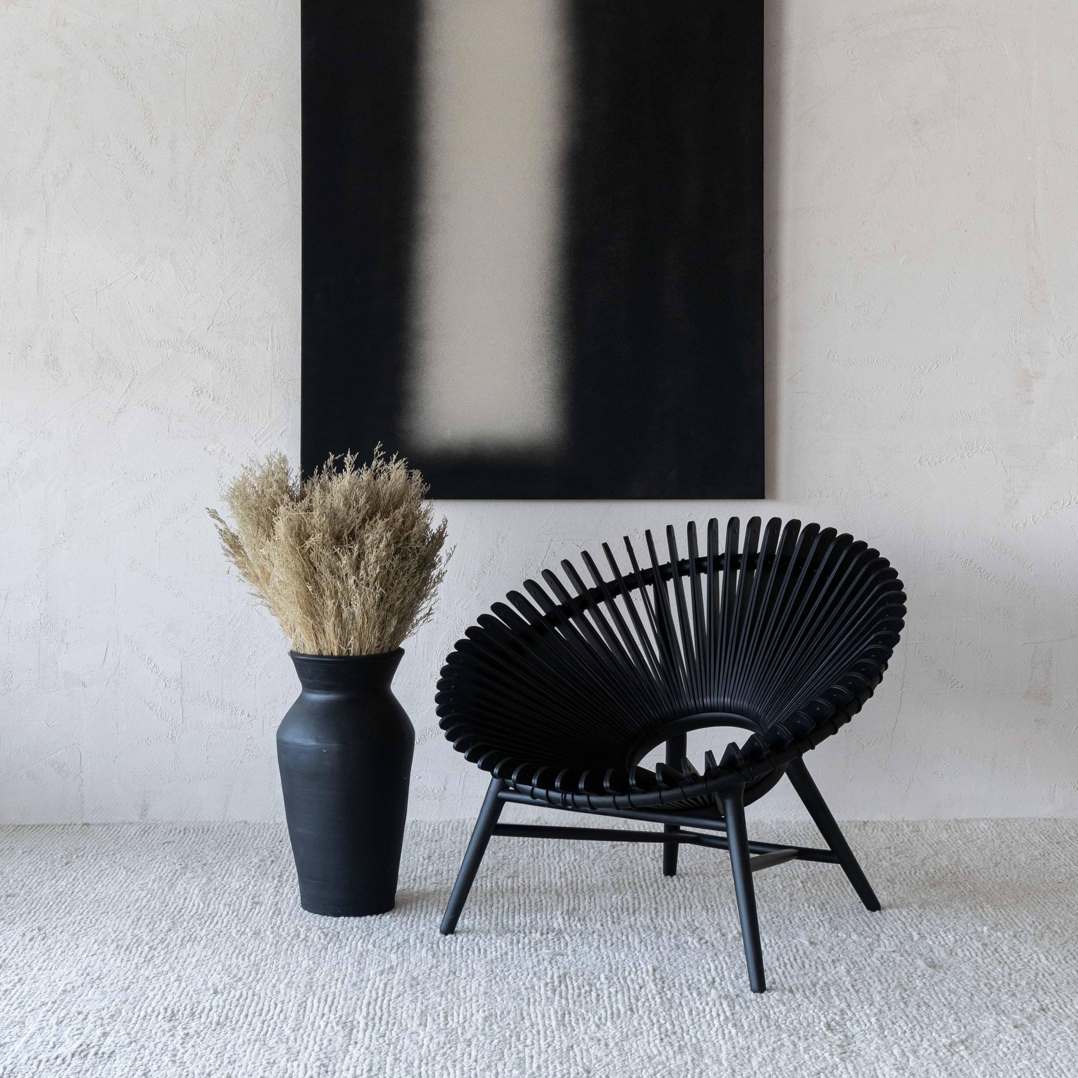 Sun Black Wooden Lounge Chair