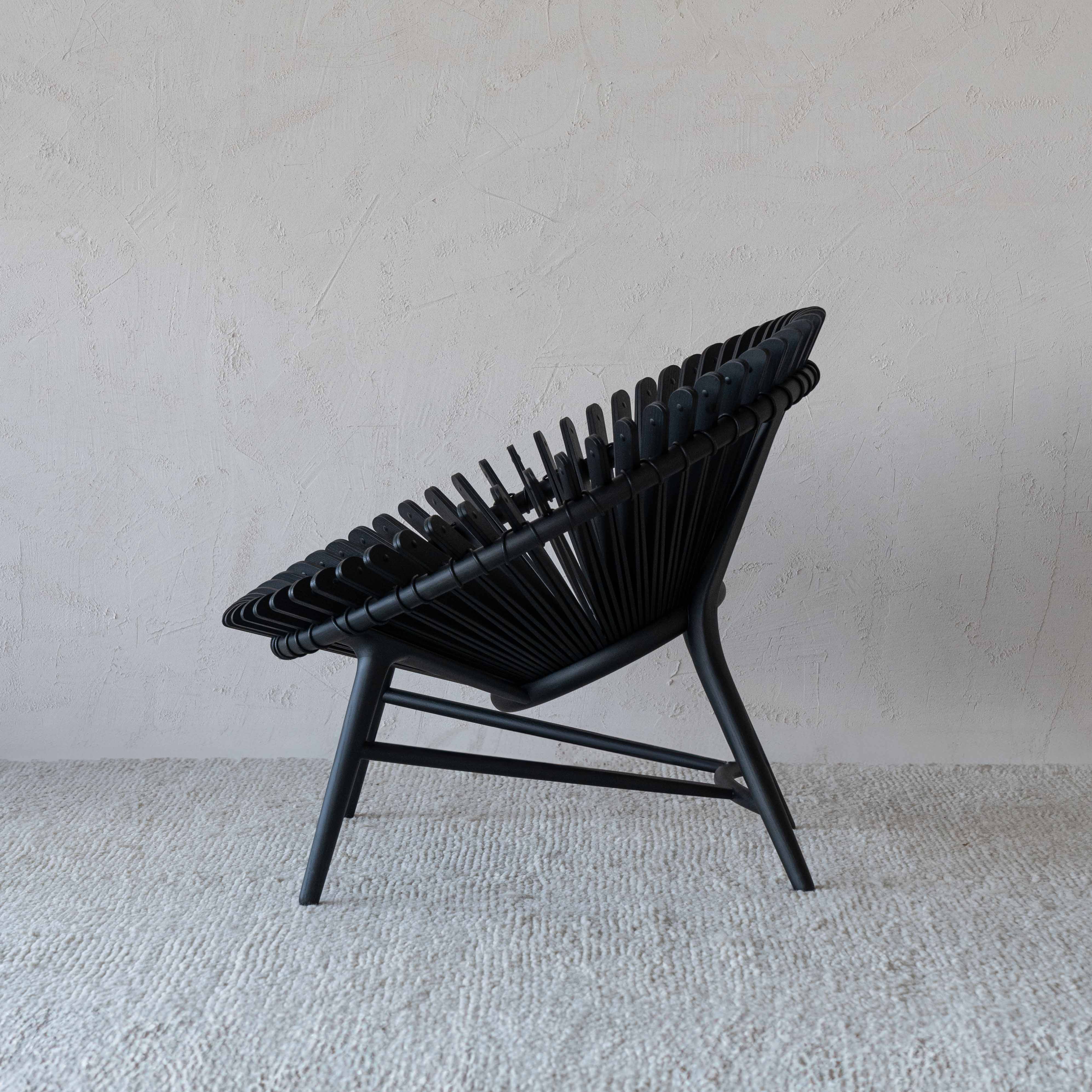 Sun Black Wooden Lounge Chair  - WS Living - UAE - Lounge Chairs Wood and steel Furnitures - Dubai